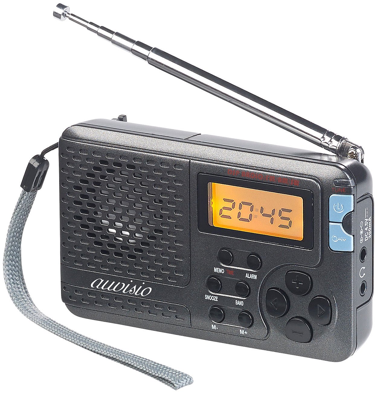 auvisio Radios de Cocina - 12-Band-Weltempfänger FM/MW/KW, mit Wecker & Sleeptimer