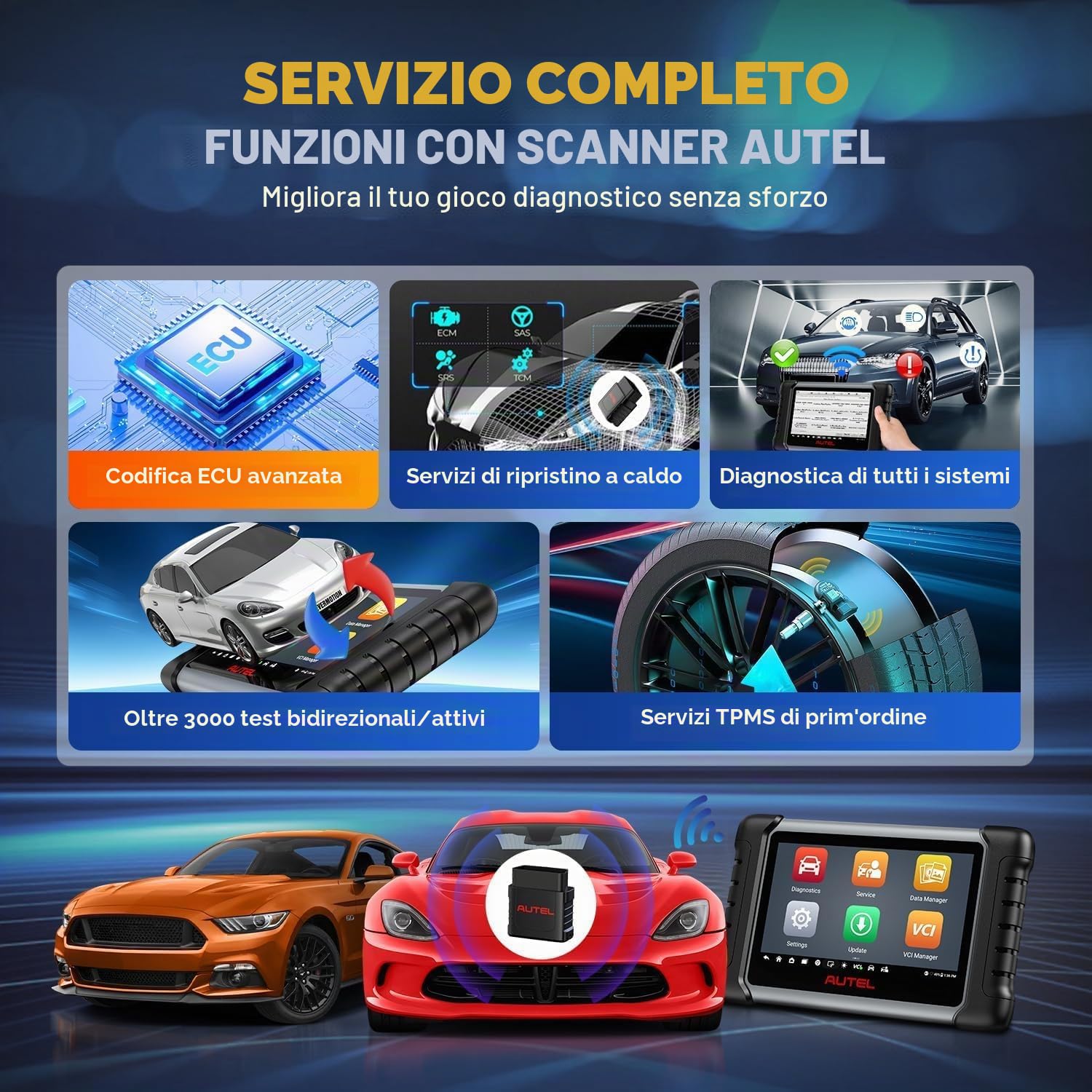 Autel MaxiVCI VCI Mini Interfaccia Diagnostica Wireless, Funziona con Autel MaxiCOM MK808BT PRO MP808BT Pro MK808S-TS MX808S-TS MP808S-TS MK808TS MP808TS, 2026 Dongle Wireless per Veicoli Più Recente