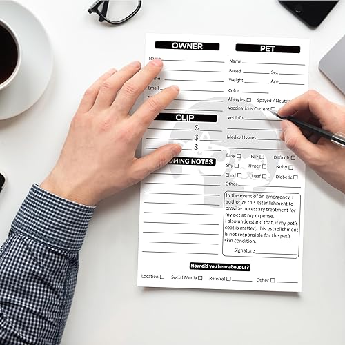 Miniatura 4 de Paquete de 54 tarjetas de aseo para mascotas Formulario de información del cliente Extensor de perfil de contacto para el cuidado profesional de