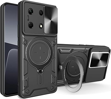 Case Compatible with Tecno Spark Go 2023 Case ,Case Compatible with Tecno Pop 7 pro ,With Slide Camera Lens Cover Case Compatible with Tecno Spark Go 2023 BF7n / Pop 7 pro BF7 BF7h Case Black