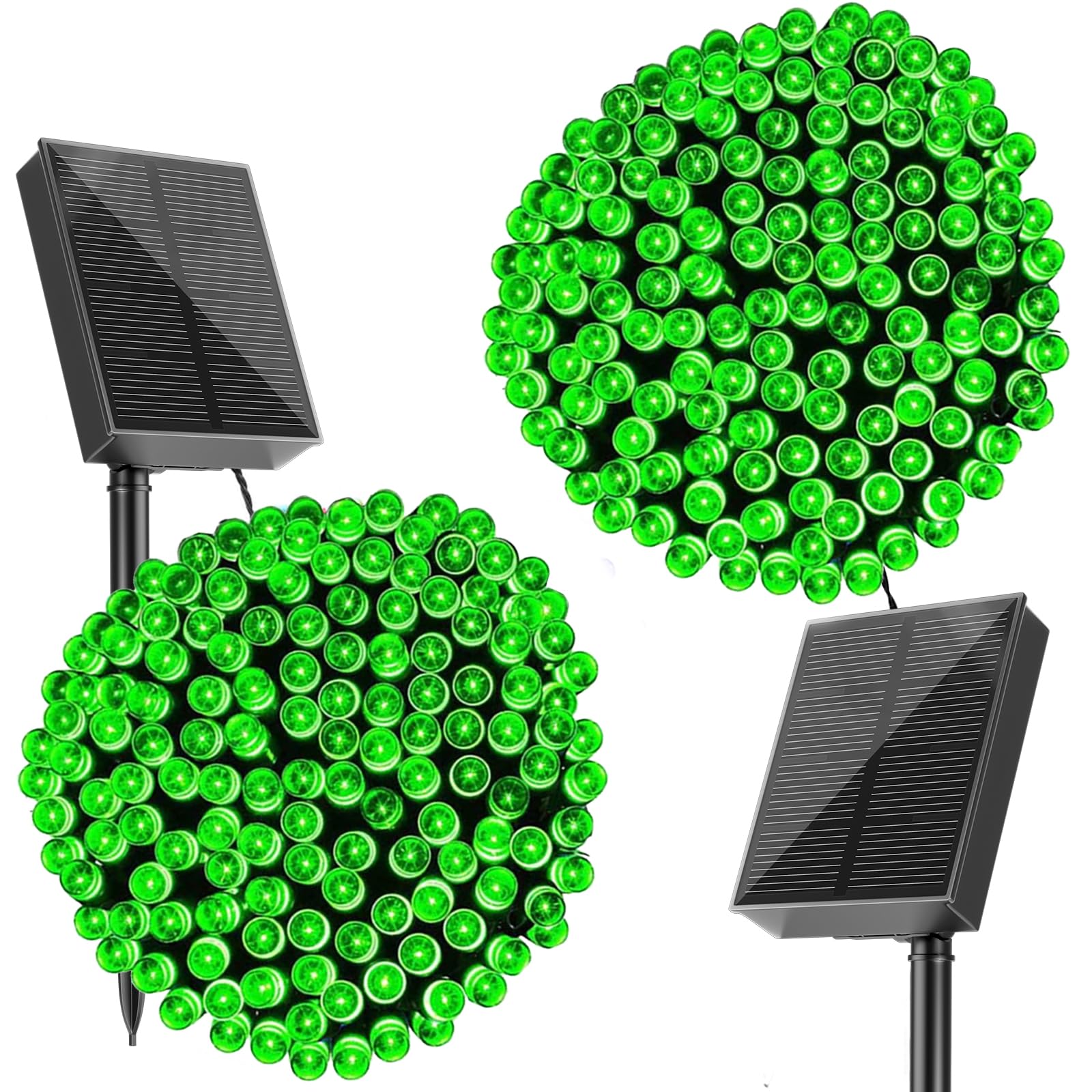 SOLARBABY 2 Pezzi Catena di Luci Solari per Esterni, Catena Luminosa Esterno Solare, 20M 200LED Luci Solari da Giardino 8 Modalità Luce Esterno Decorazioni per Giardino,Natale,Matrimonio-Verde