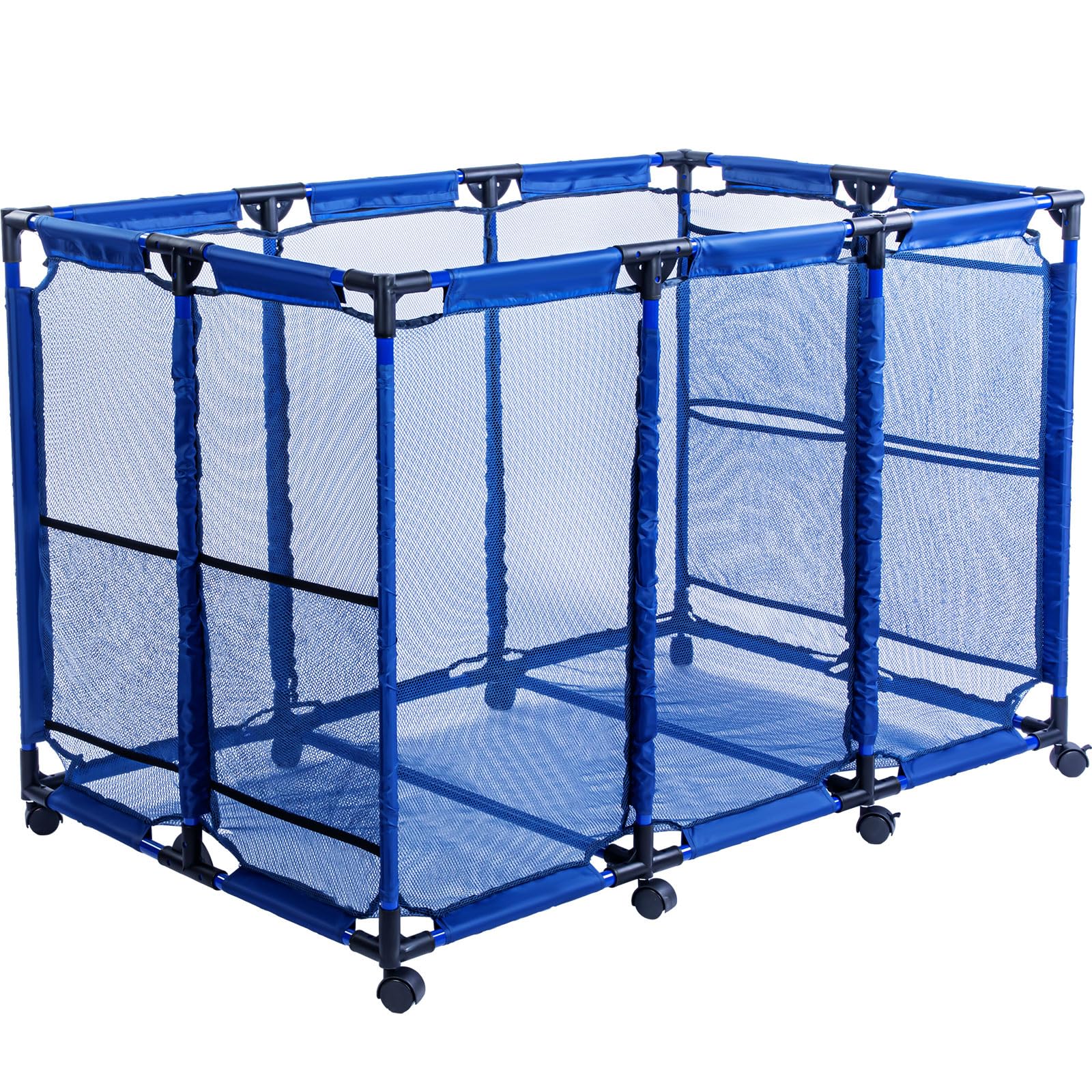 Wowangce Pool Storage Bin Pool Float Storage Nylon Mesh Basket Organizer Floats Equipment Mesh Rolling Storage Organizer Bin for Your Goggles, Floats, 47.2 x 30.2 x 34 Inch(1 Piece)