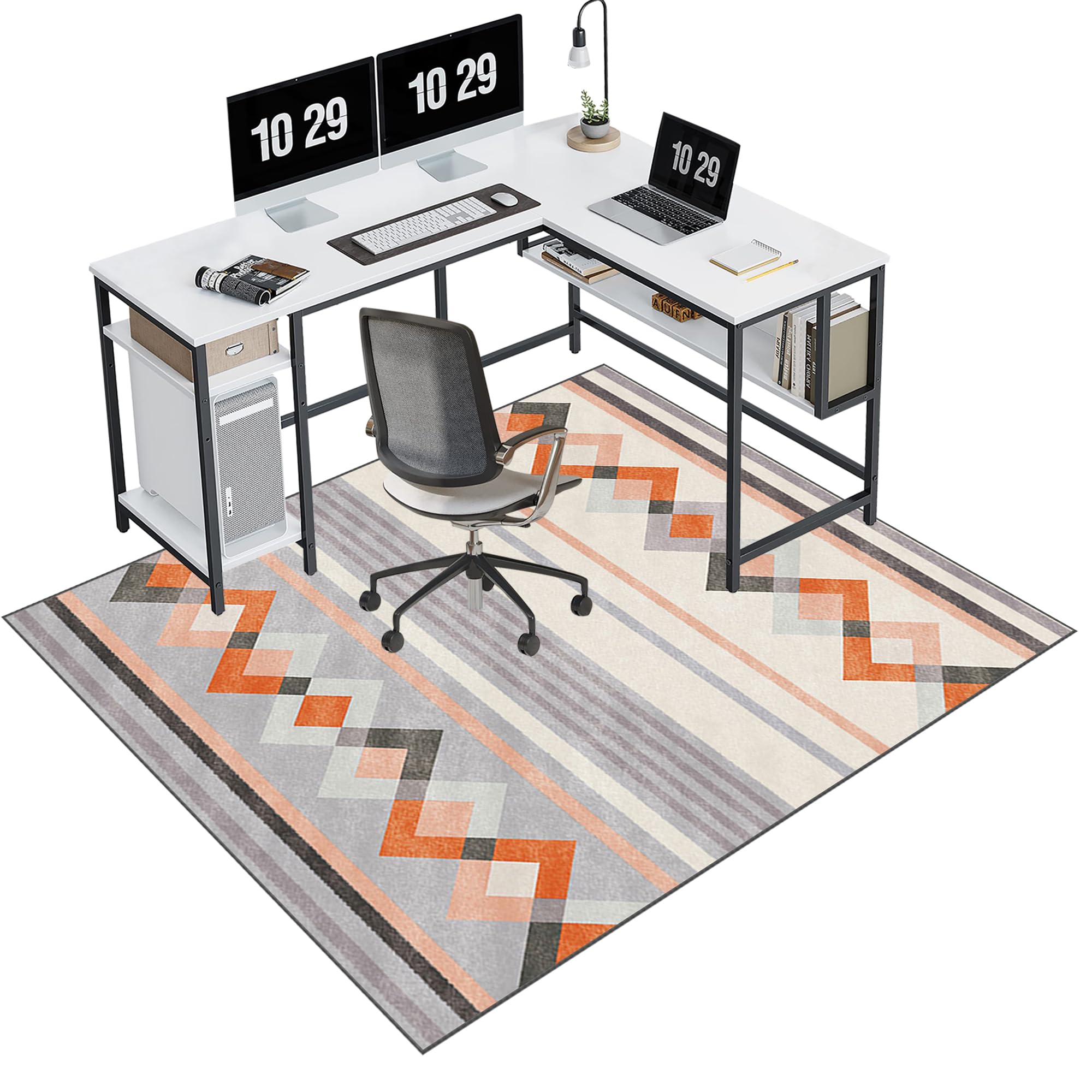 EYKWKB 130 x 150 cm Office Chair Mat for Carpeted and Hard Floor Gaming Chair Mat Multi-Purpose Carpet Protector Chair Mats Anti-Slip Low Pile Carpet Mats for Home Office Floor Protectors for Chairs
