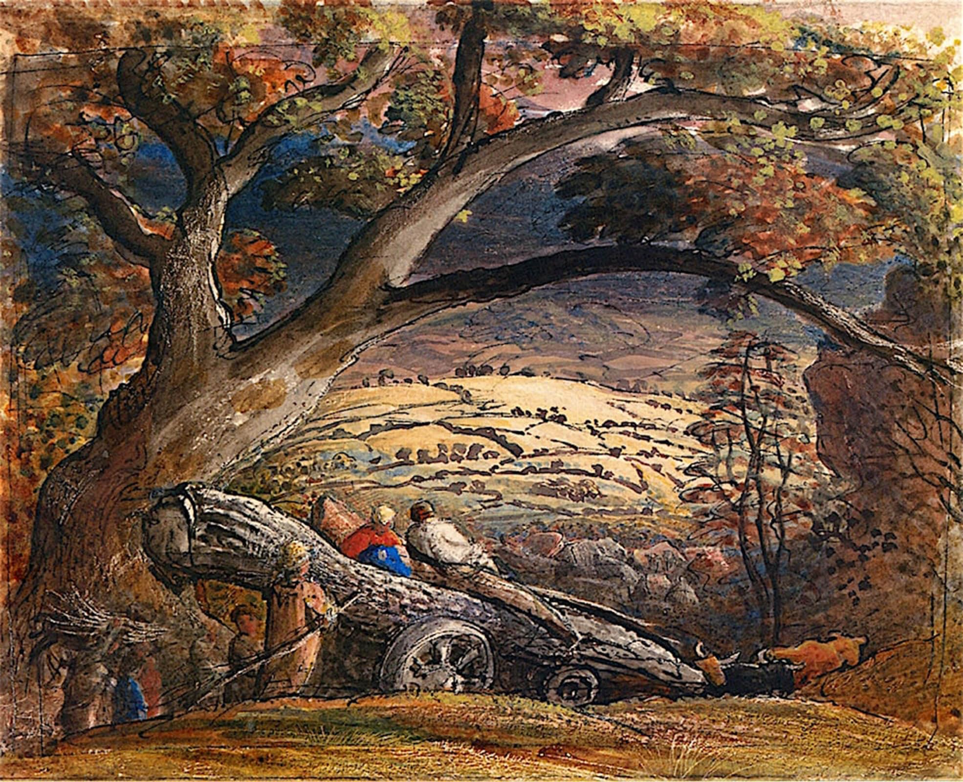 ARTXLXXBN Famous Painting Art Wall Decor Abstract Art Picture the Timber Wain by Samuel Palmer Animal Pictures for Home Decor 60x90cm