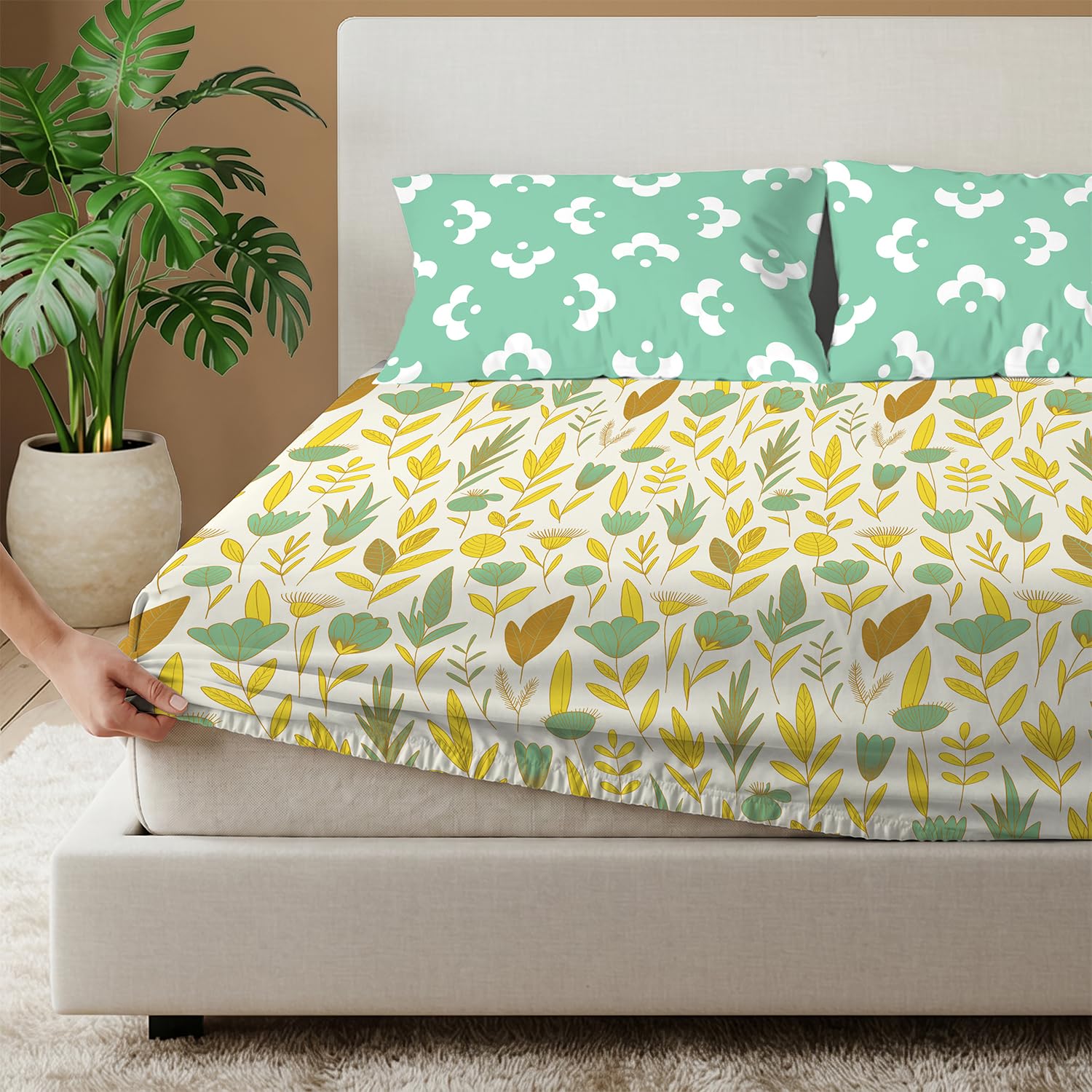 Urban Space Divine King Bedsheet - 100% Cotton -16 Urban Space Divine King Bedsheet - 100% Cotton -16