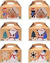 12 Pieces Christmas Candy Boxes Biscuit Candy Boxes with Handles Christmas Party Favors