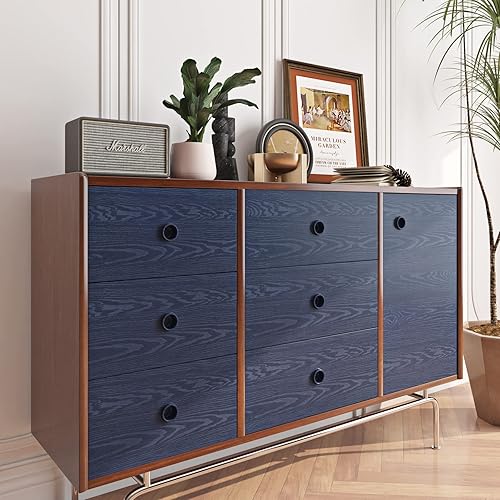 Miniatura 3 de Livelynine Papel tapiz de madera azul oscuro para encimeras de despegar y pegar, papel adhesivo azul marino impermeable para armarios, paredes de