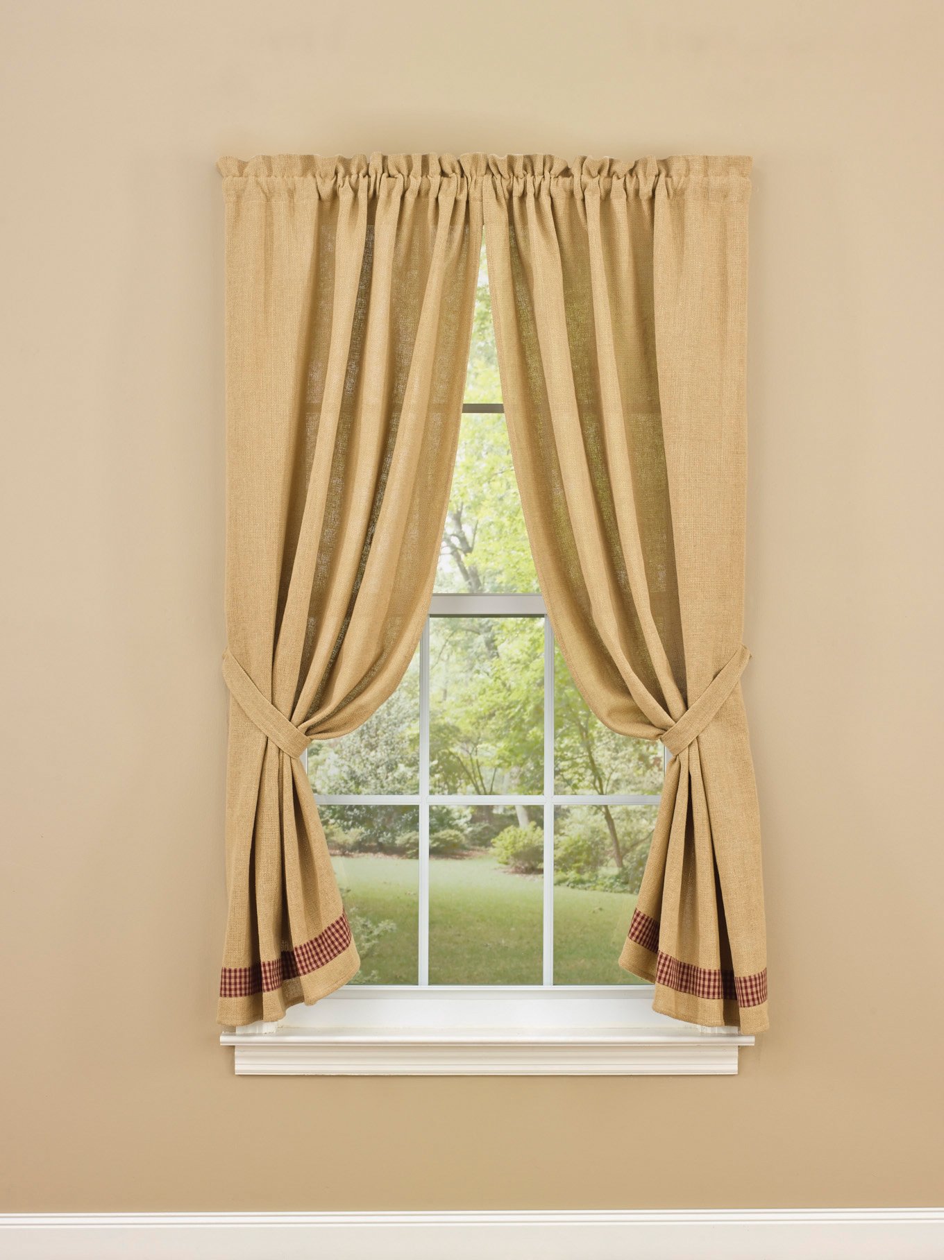 Park DesignsRed Burlap and Check Panel, 72 x 63