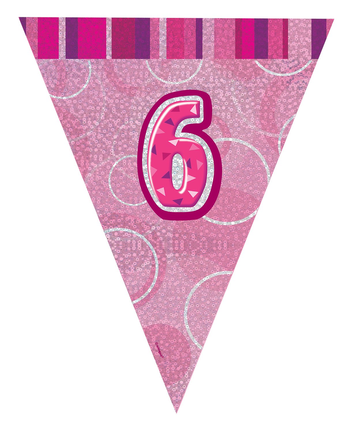 Unique Party 92068 - 9ft Foil Glitz Pink Happy 80th Birthday Banner — view 86