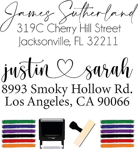 Miniatura 4 de Sello personalizado – Sello de dirección de retorno – Sello de nombre autoentintado impresión de dirección personalizada sello de invitación de boda