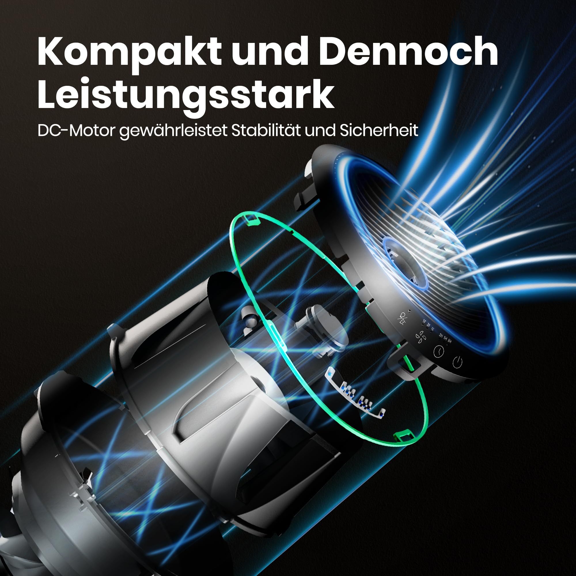 MERONTE Luftreiniger für Schlafzimmer, Zuhause, allergischer Luftreiniger für Schlafzimmer, Büro, Raucherzimmer, HEPA-Filter, Luftreiniger,Weiß, 1 Pack+3 Modi