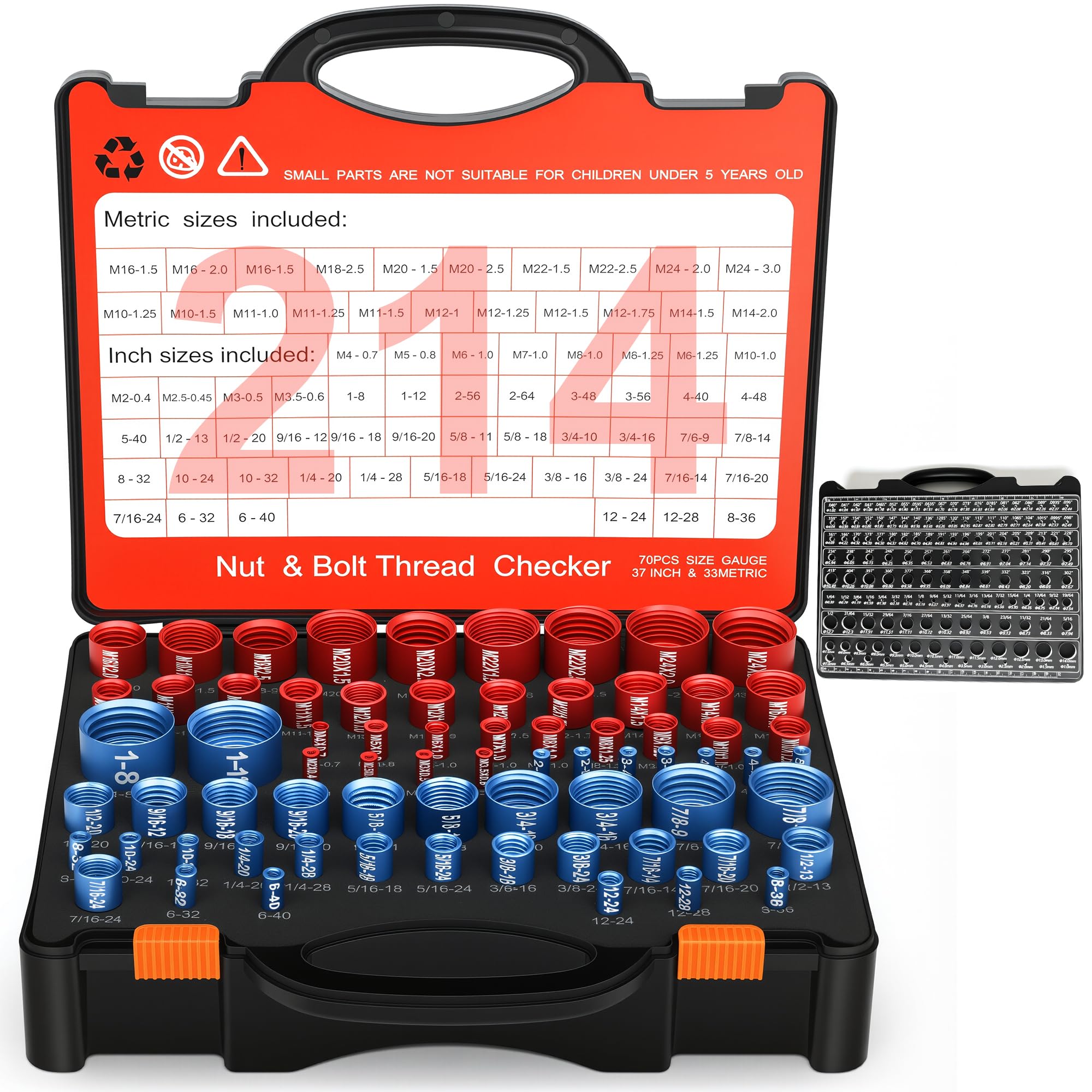 Thread Checker Kit - 214 Pcs Nut & Bolt Gauge -1 Thread Checker Kit - 214 Pcs Nut & Bolt Gauge -1
