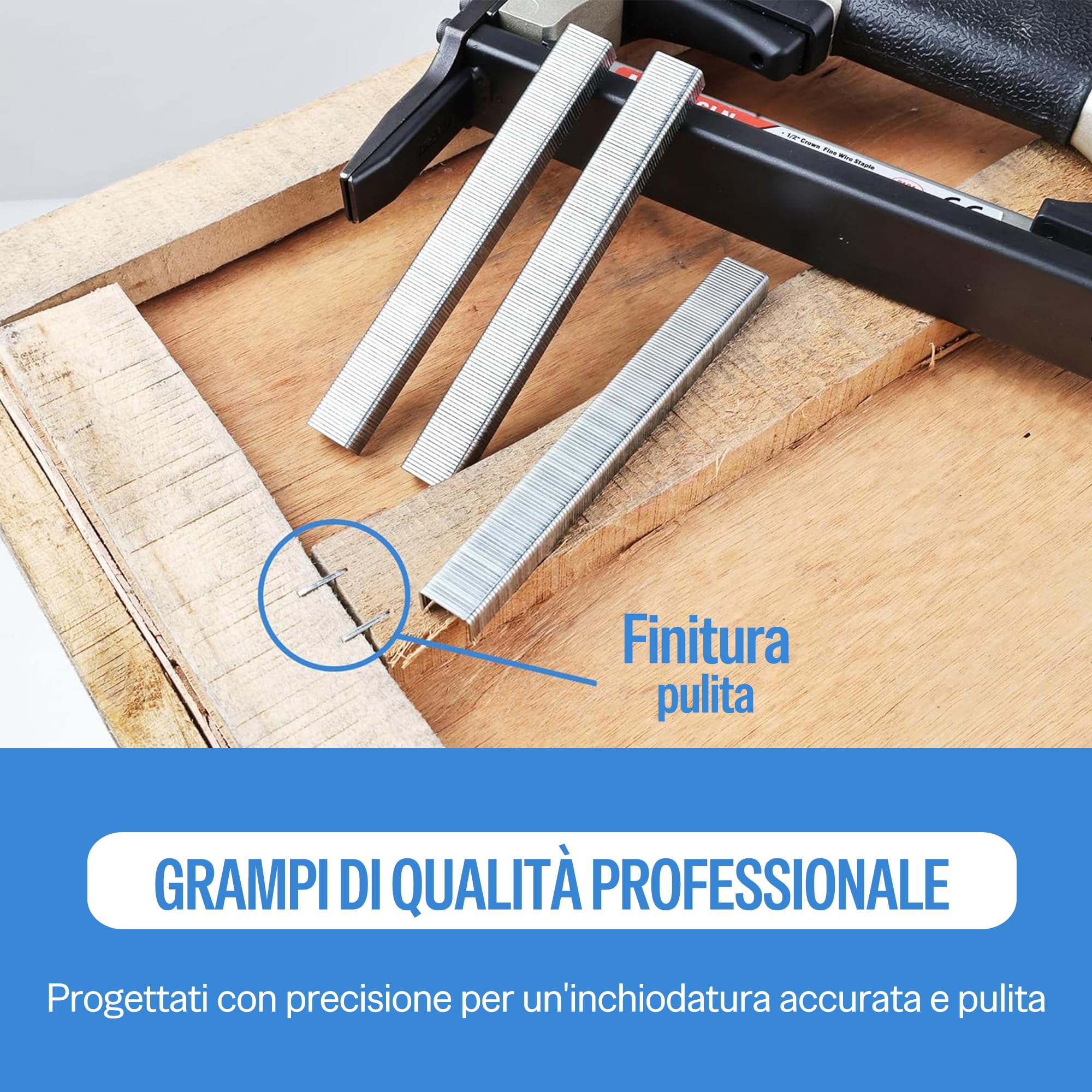 meite Graffette Type 80 da 10 mm in Acciaio Inox 304, Punti Serie 80 per Pinzatrice – Ideali per Tessuti, Moquette, Scatole in Legno, Cavi e Casette – 10.000 Pezzi