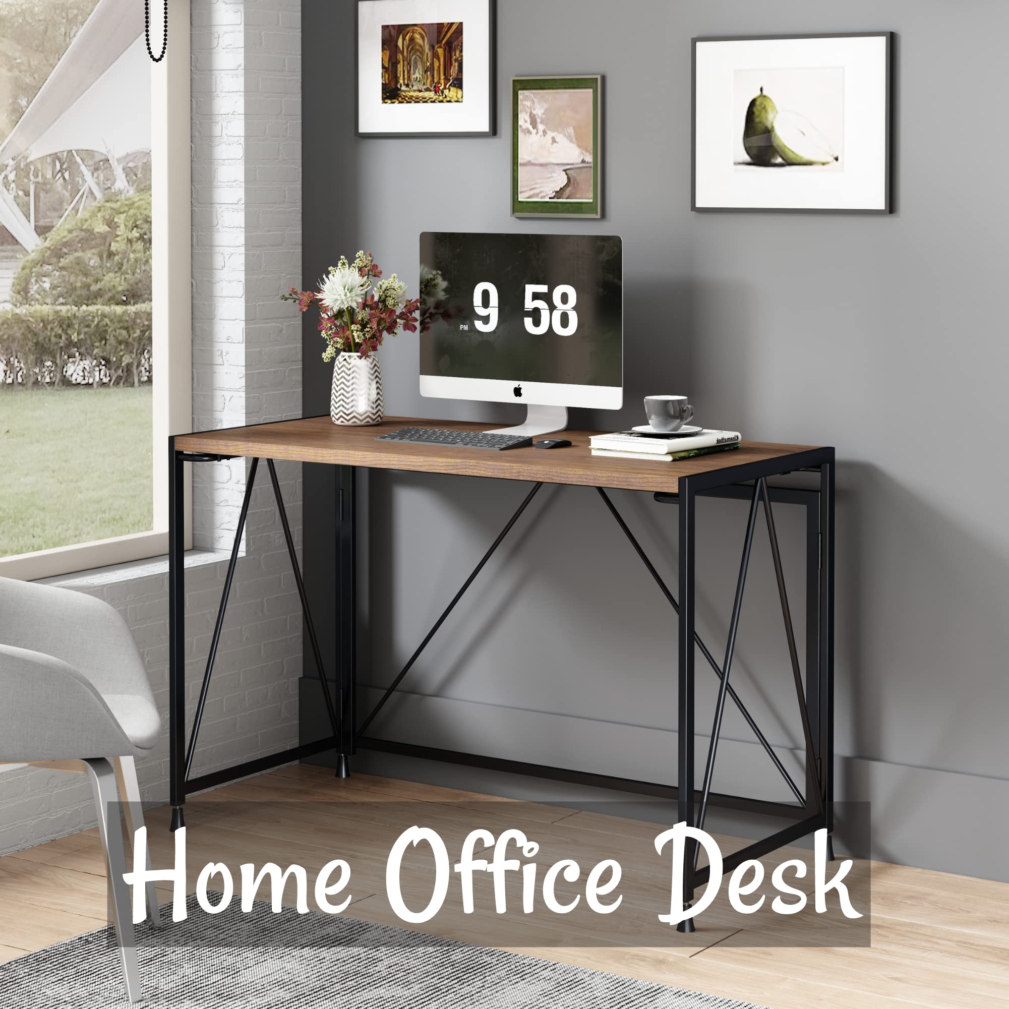 Computer Desks 100cm Study Writing Table, Modern PC Laptop Sturdy