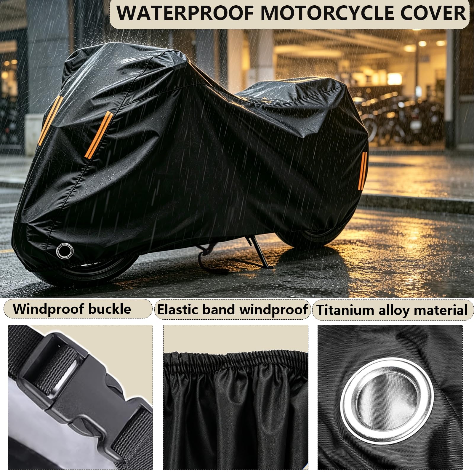 Telo Moto da Esterno per Beneli Leoncino 800 Trail | Telo per Moto Impermeabile,300D Oxford Telo per Coprimoto Resistente a Acqua,Polvere,Pioggia,Vento,con Borsa Portaoggetti