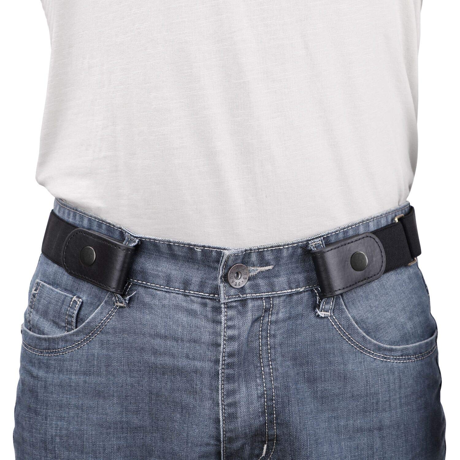 WERFORU No Buckle Show Belt for Men Buckle Free Stretch Belt for Jeans Pants 1 38 Inches Wide