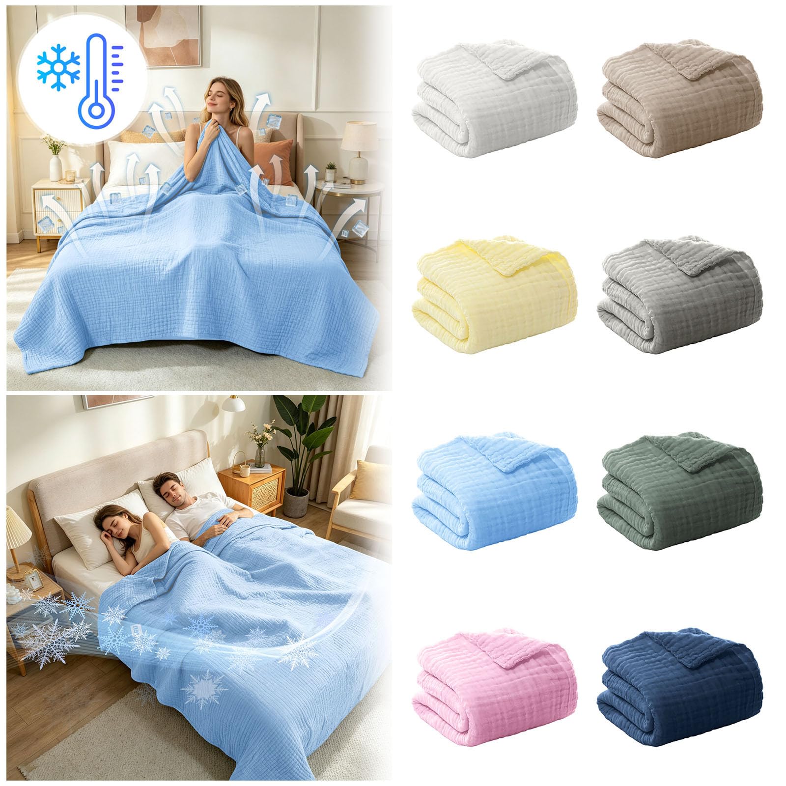 Generico Coperta di raffreddamento per l'estate, con tecnologia, perfetta per sudorazione notturna e per chi dorme caldo