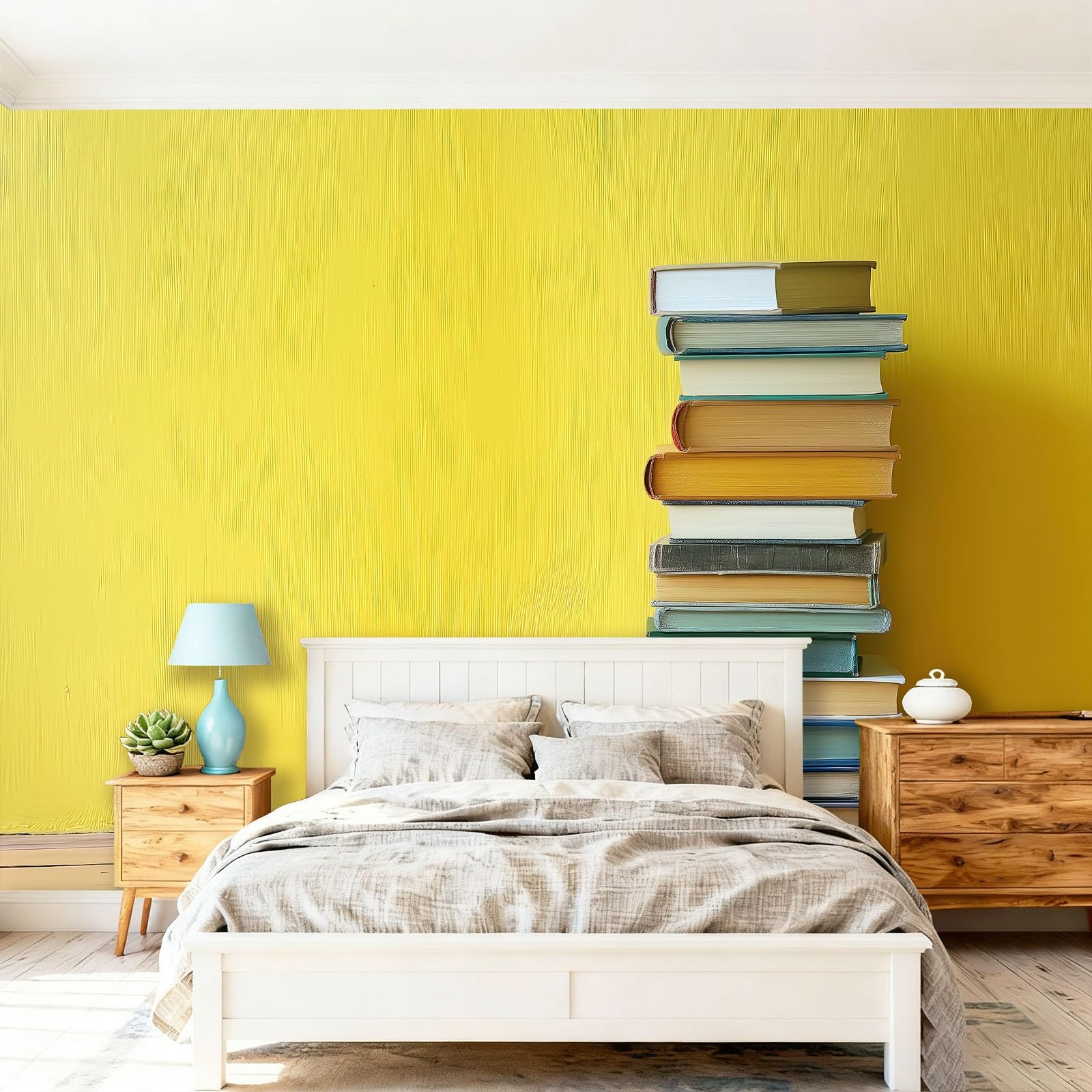 Fototapete Minimalismus Fotografie Bücher,350 x 256 cm（WxH VliesFototapete für Wohnzimmer Schlafzimmer Kinderzimmer Jugendzimmer - Fototapeten Deko Bräunlich-Rot