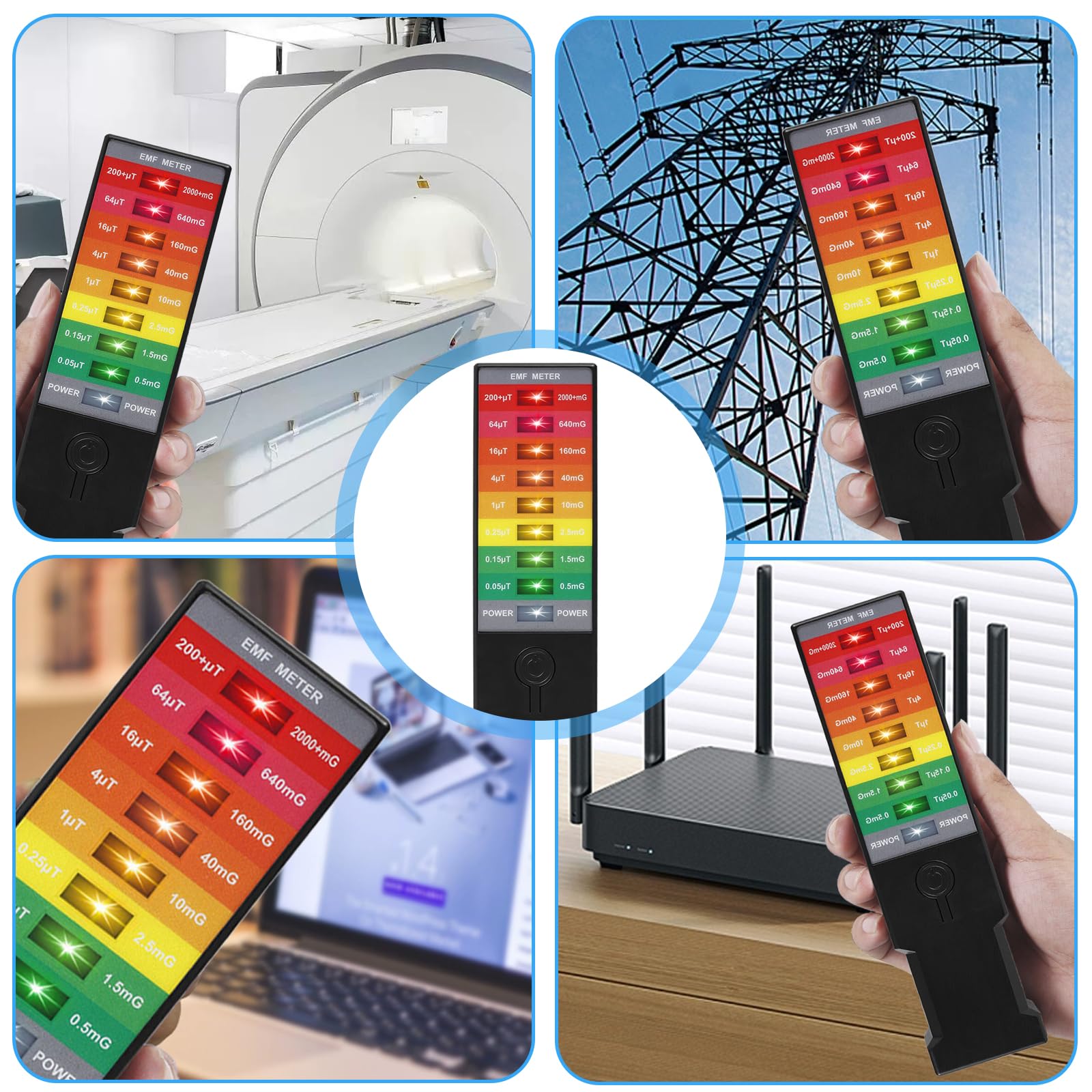 Nizirioo K3 EMF Meter Rilevatore di Campo Magnetico: Rilevatore Anti Radiazioni, Strumento di Test per Caccia ai Fantasmi, Attrezzatura Paranormale, per Test all'aperto, Ufficio, Portatile