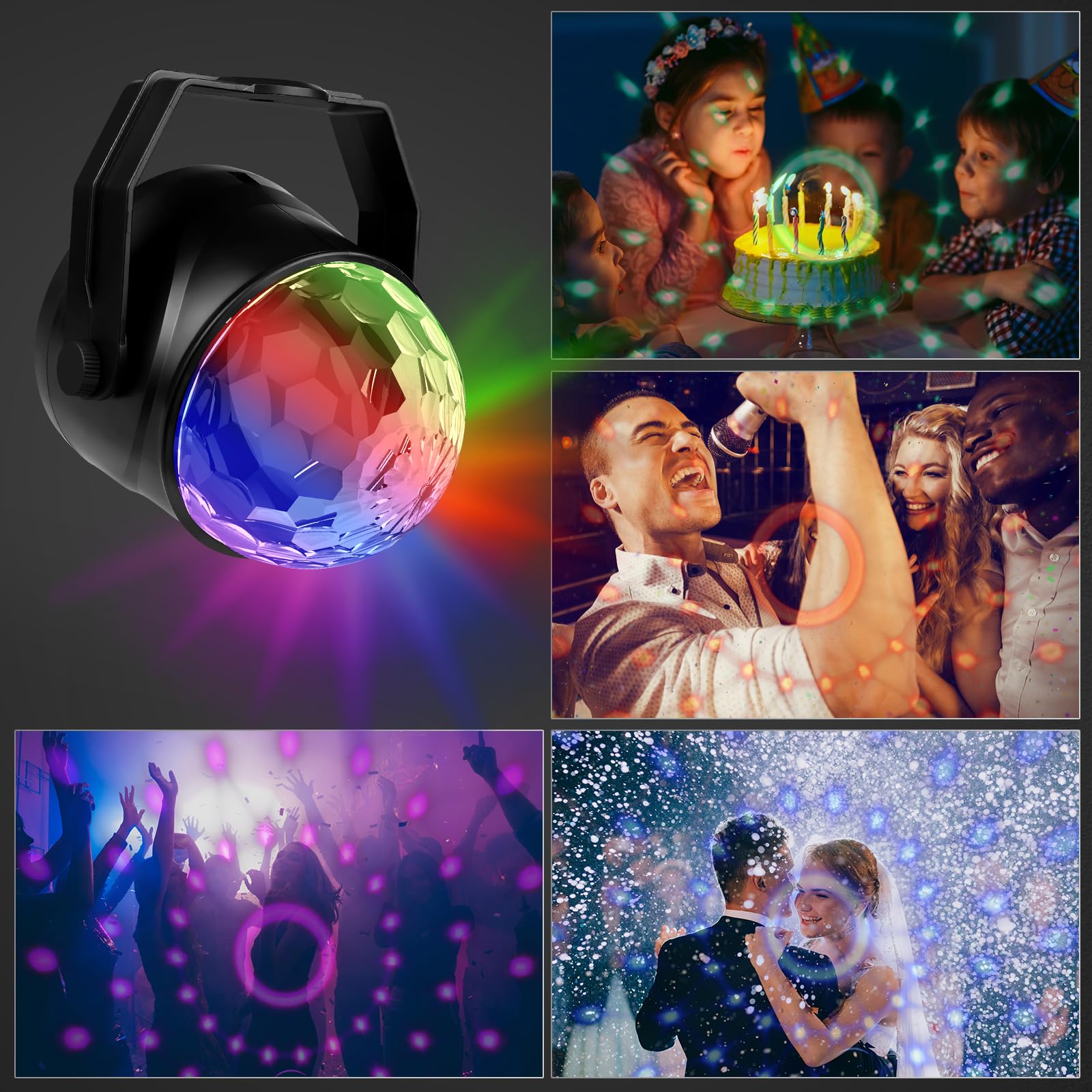 Lampe de Scène FIMEI Boule Disco 2 Pack,7 couleurs Lumière Soirée Discothèque Projecteur Effet Spot Stade Télécommande pour Fête - TV Son Photo Lampe de Scène FIMEI Boule Disco 2 Pack,7 couleurs Lumière Soirée Discothèque Projecteur Effet Spot Stade Télécommande pour Fête - TV Son Photo