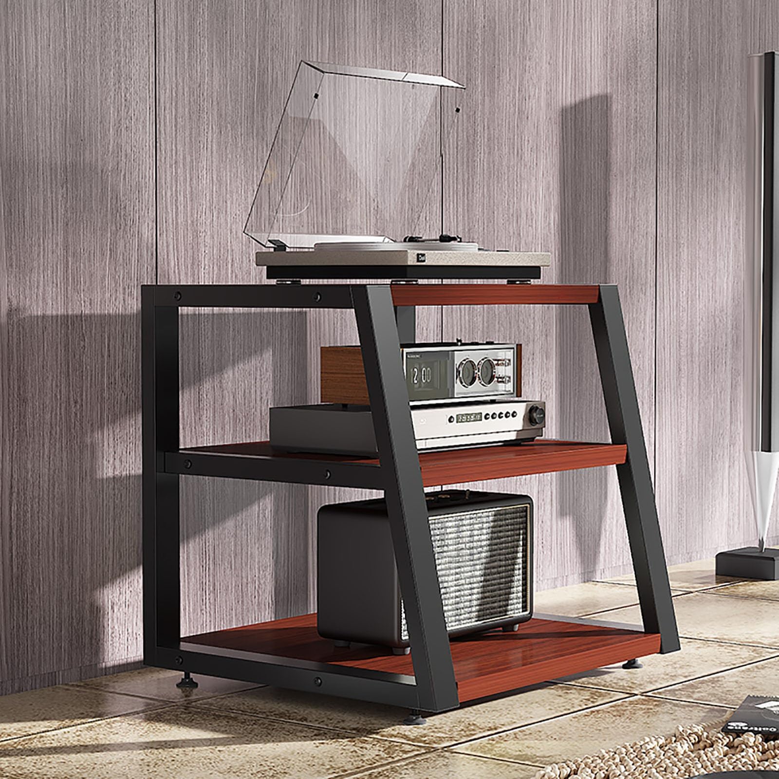 Scaffale da gioco, supporto multimediale, supporto audio, per console per videogiochi, supporto per DVD, supporto per proiettore, supporto per altoparlanti, struttura robusta, per soggiorno, sala
