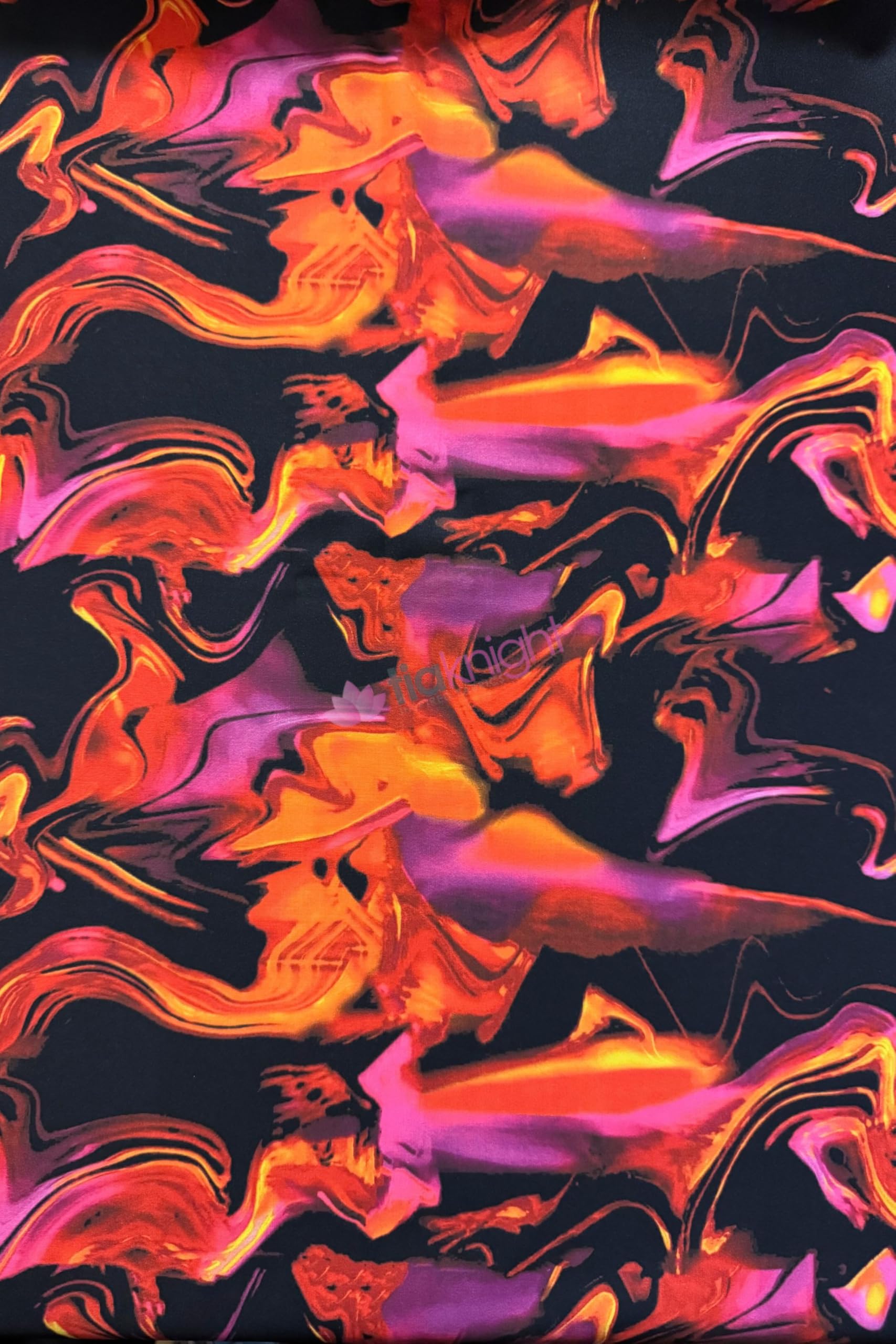 Premium Quality Printed Matte Nylon Lycra | 4 Way Stretch Swim Wear, Dance Leotard, Leggings Material | 50+ Colours/Prints in Stock | Sold By The Metre | Tia Knight (Sunset Streaks) โ image 1