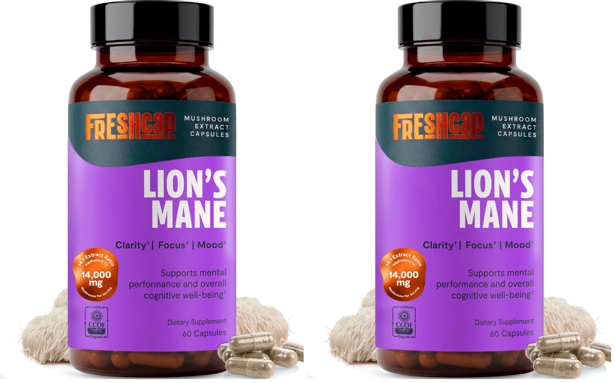 Freshcap Lions Mane Mushroom Supplement - Cognitive Support, 120 Capsules — Amazon image 19