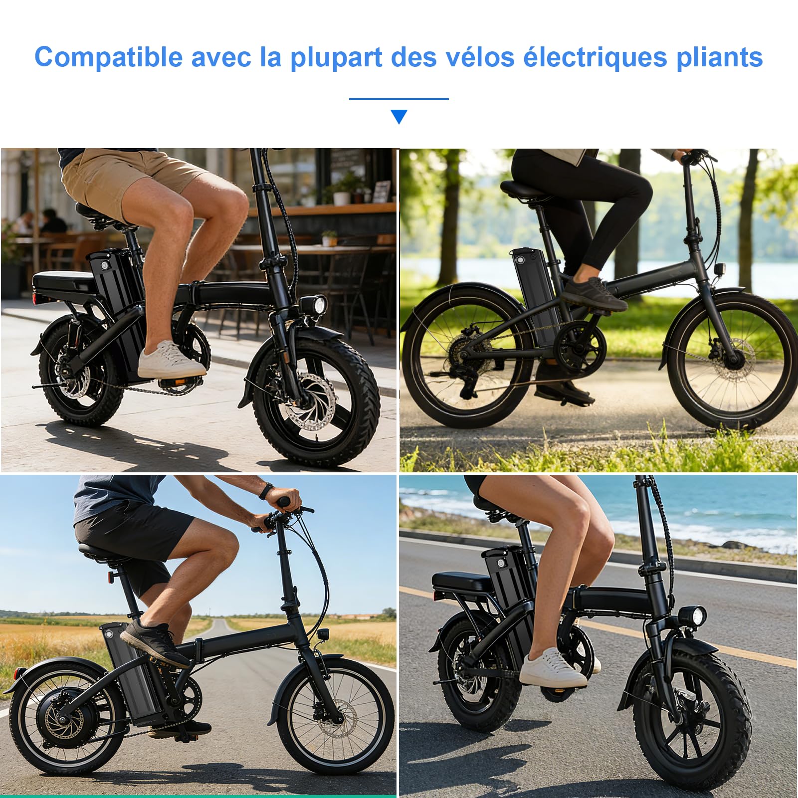 Batterie Velo Electrique Pliant 36V 17.5Ah, Batterie pour Vélo électrique 630 Wh avec BMS Intelligent, 2 Broches, Batterie 36v Lithium ION pour Vélo électrique 250W-550W Motor