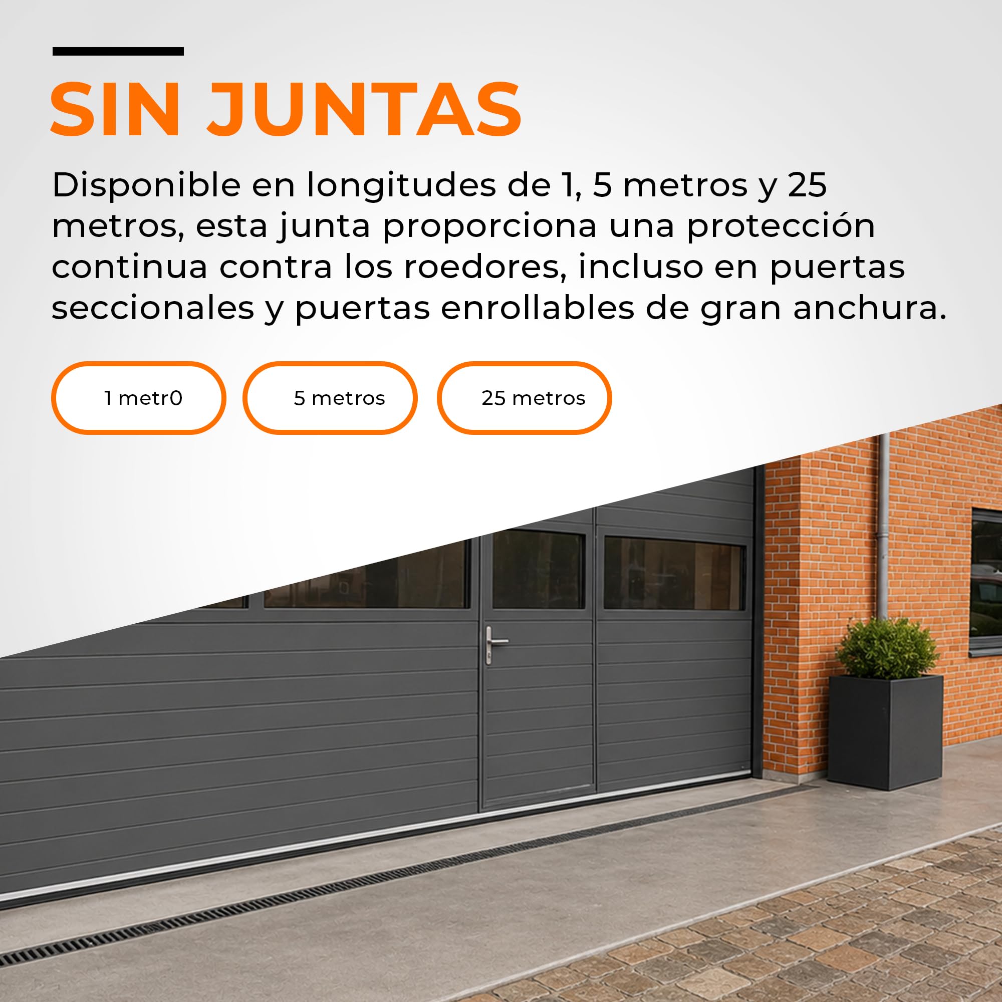 Burlete Puerta Exterior SEAL Anti Roedores 5 m x 75 mm