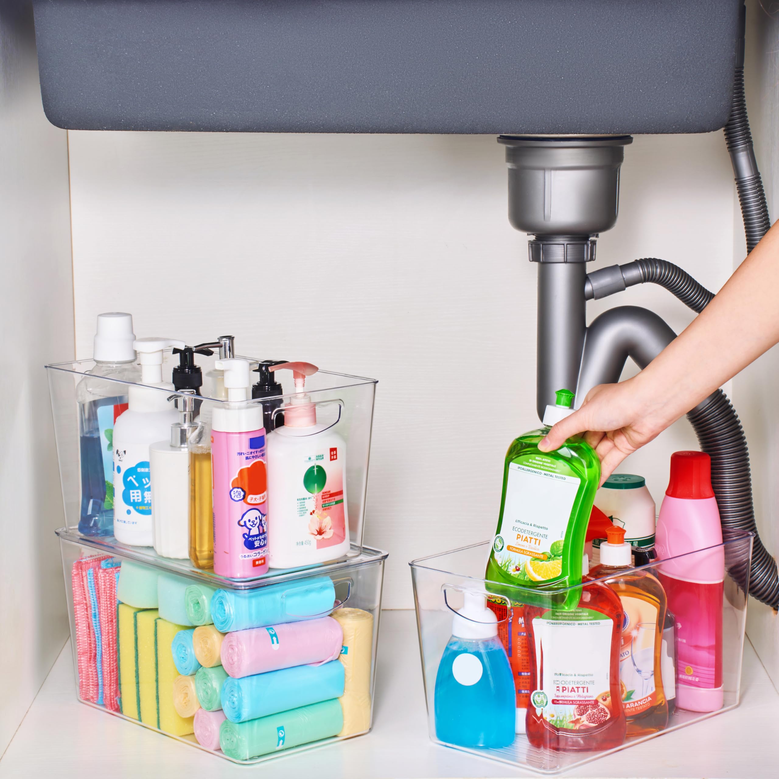 透明プラスチック 六角形収納ボックス 79個 Amazon.co.jp: 蓋付き透明収納ボックス 6個パック 積み重ね可能 特大