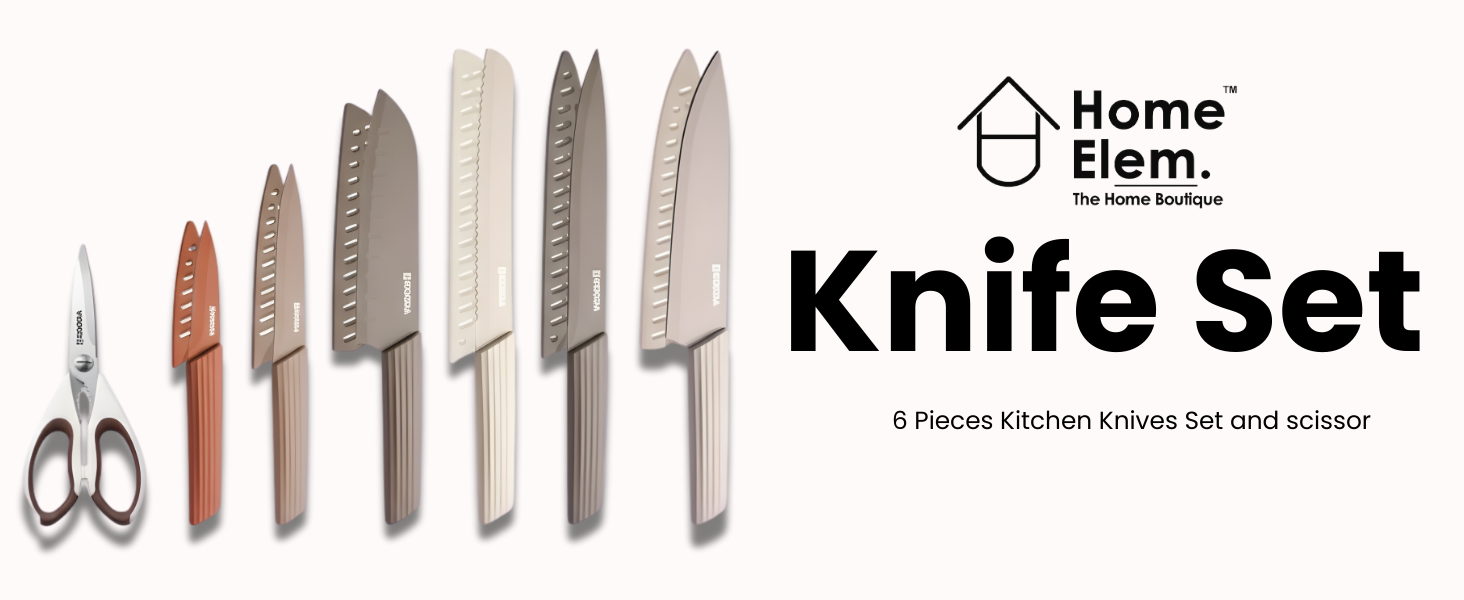 Buy 13-Piece Kitchen Knife Set | 6 Ceramic Coated Knives with 6