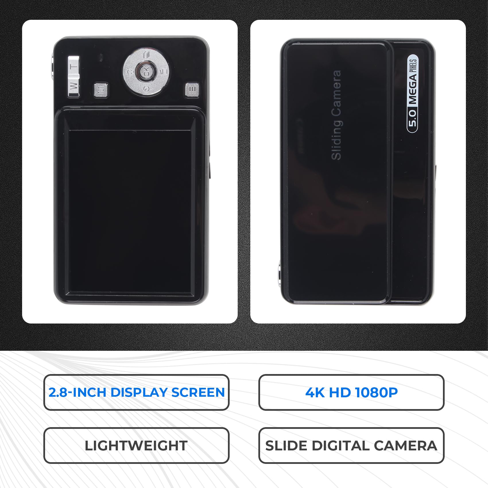 Aparat cyfrowy 4K HD 1080P 64MP autofokus vlogowanie aparat 16-krotny zoom kamera wideo 2,8-calowy ekran IPS