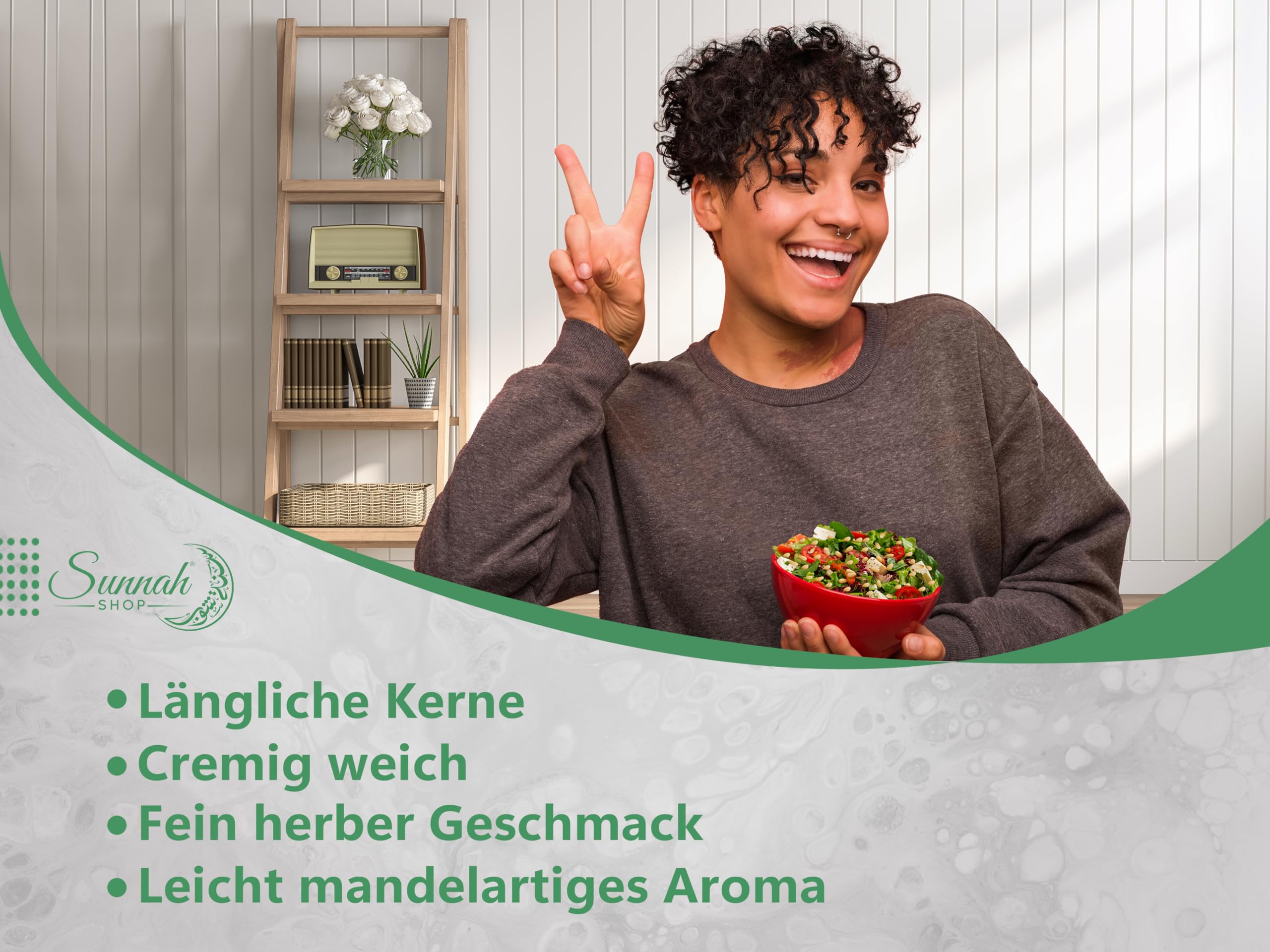Sunnah Shop® Premium Pinienkerne 500g naturbelassen aus Pakistan | 100% natürliche Qualität ohne Zusätze | geschält und naturbelassen von höchster Qualität | Vegan Protein