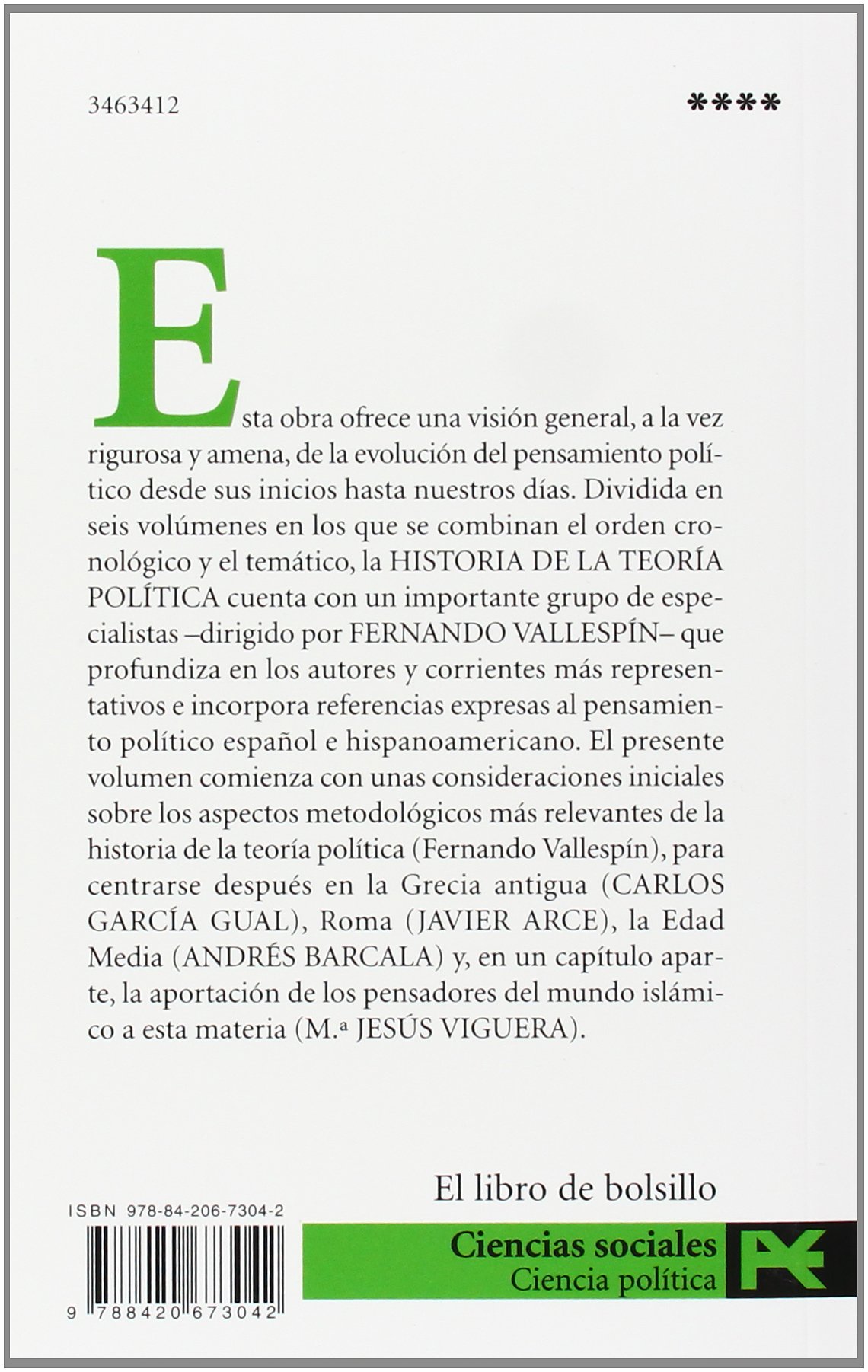 Historia de la teoría política, 1: Antigüedad, Edad Media e islam (El libro de bolsillo - Ciencias sociales)