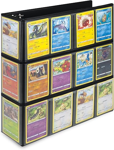 Vista 34 de Samsill Paquete de 50 fundas para tarjetas coleccionables de 4 bolsillos, capacidad para 400 tarjetas, transparente, cabe en mini carpeta estándar