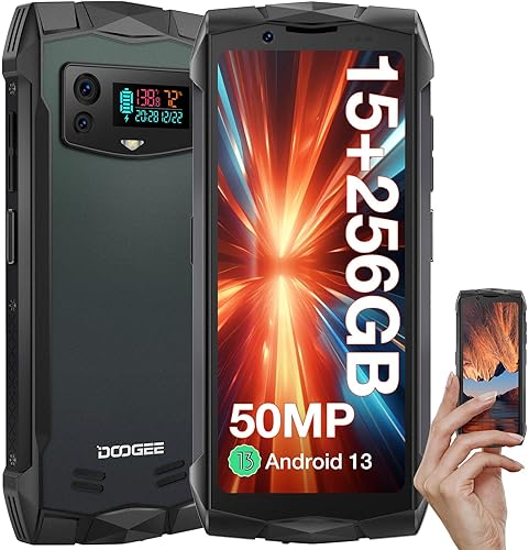 DOOGEE Smini smartphone resistente 2024, pantalla QHD de 4.5 pulgadas, teléfono inteligente Android 13, 256 GB ROM2 TB TF teléfono resistente