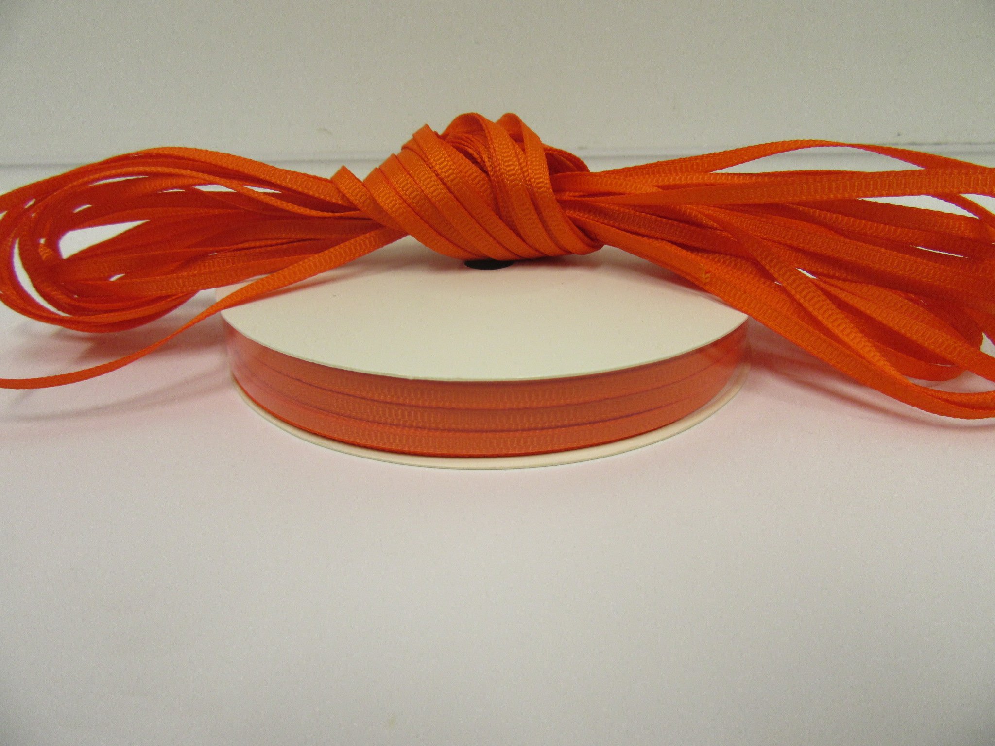 1 Bundle of 3mm x 10 metres Grosgrain Ribbed Ribbon Pumpkin Dark Orange Double Sided 3 mm