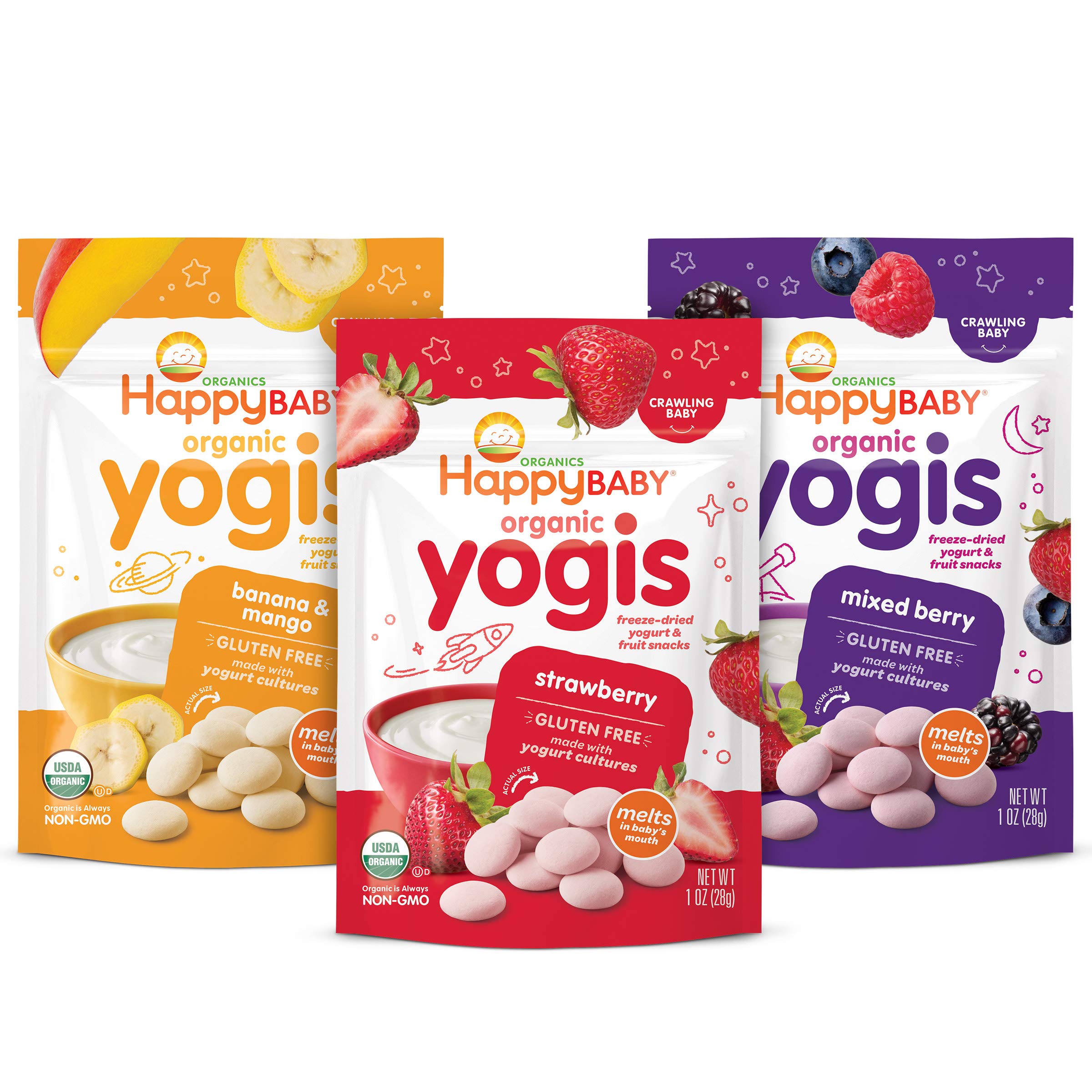 Buy Happy Baby Organics Yogis FreezeDried Yogurt & Fruit Snacks
