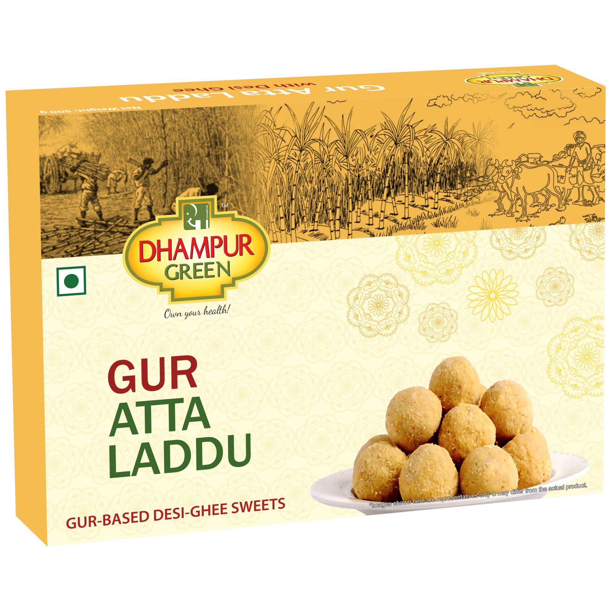 Buy DHAMPUR Gur Atta Laddu, 500g Ladoo, Laddoo Indian Sweets, Gur