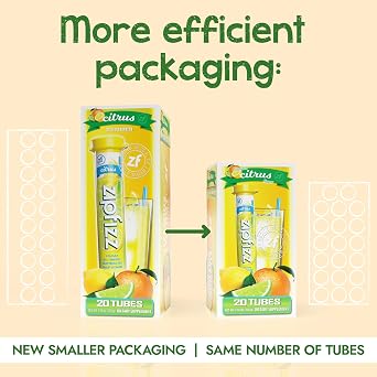 Zipfizz Daily Energy Drink Powder, Citrus, 20 Pack, 3-in-1 Sustained Energy, Rapid Hydration, and Essential Vitamins, Sugar-Free, Electrolyte Powder, Contains Vitamin B-12 & Antioxidants