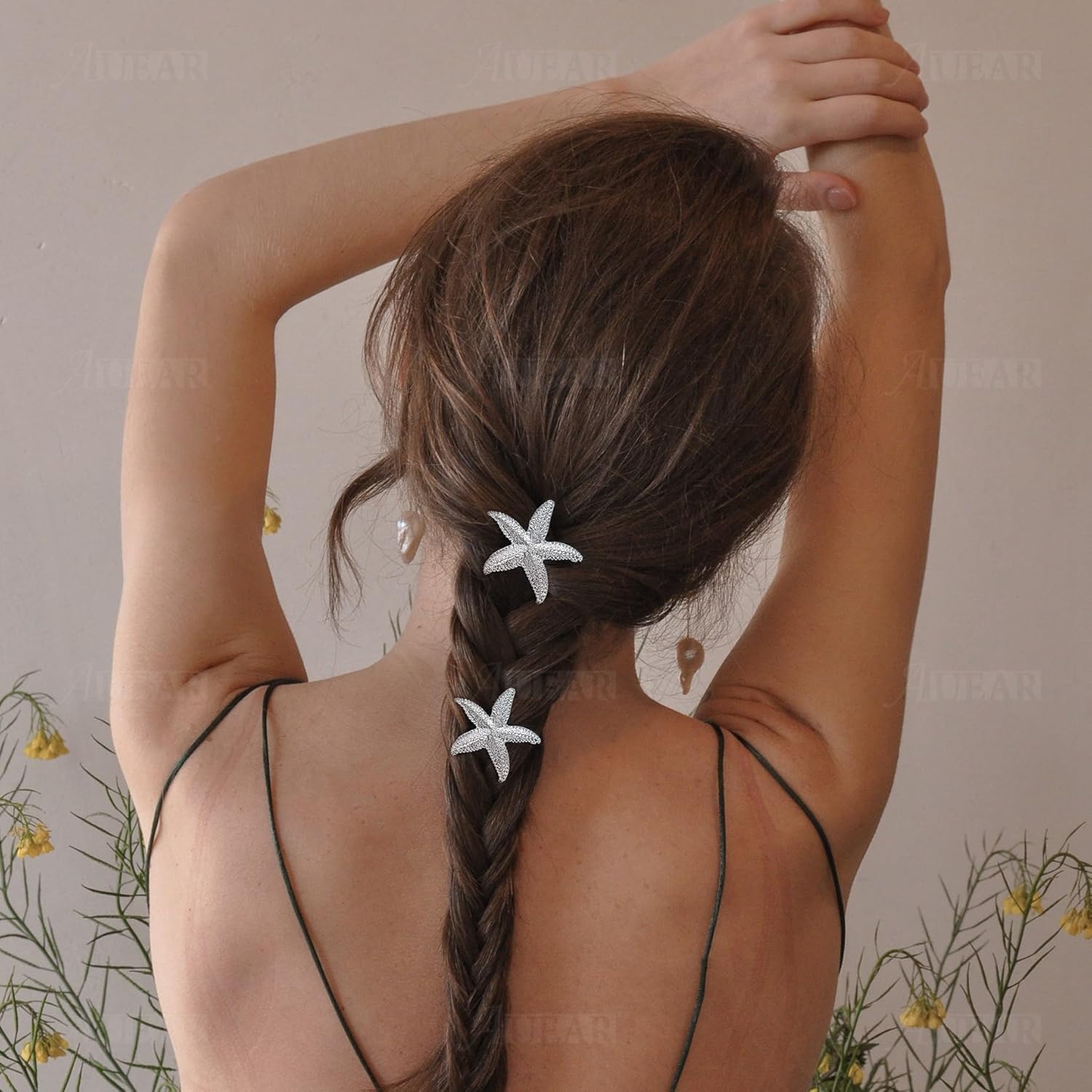 AUEAR, 4 Pack Starfish Clips Shell Conch Clip (Gold/Silver) - Image 3
