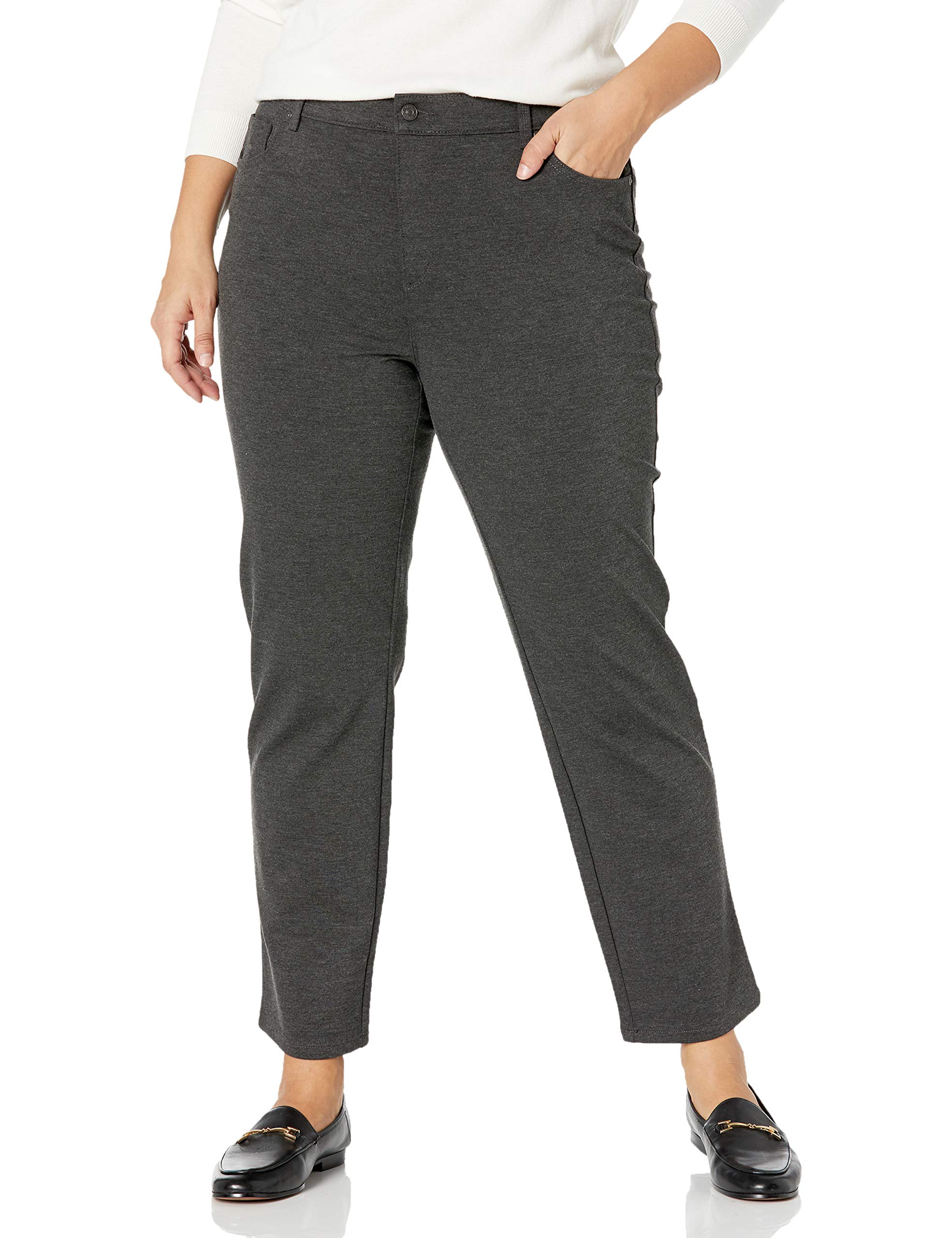 Gloria Vanderbilt Women's Amanda Ponte High Rise Knit Pant, Heather Grey, 6  Regular at Amazon Women's Clothing store