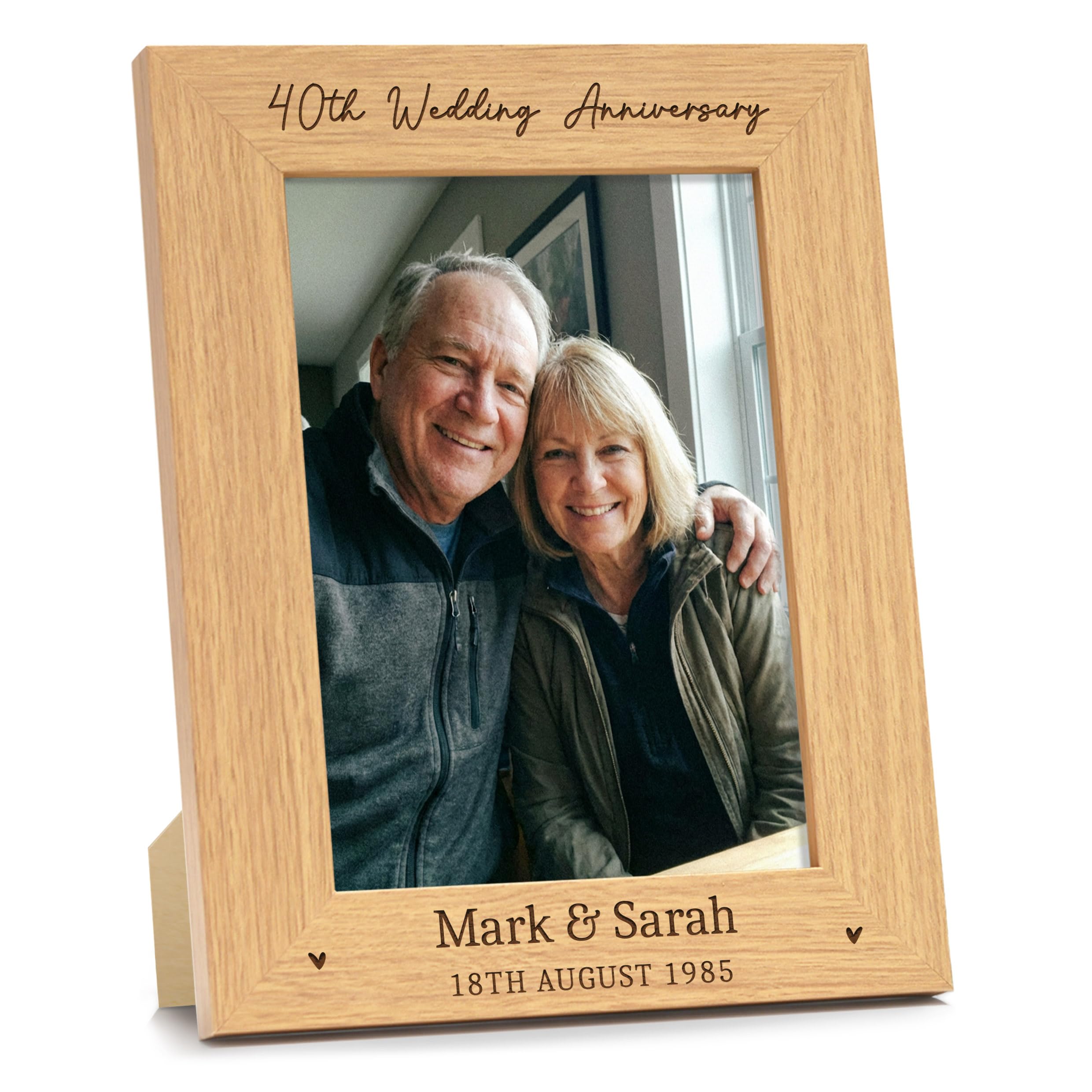 Beecreative 40th Anniversary Wedding Gifts, Personalised Photo Frame