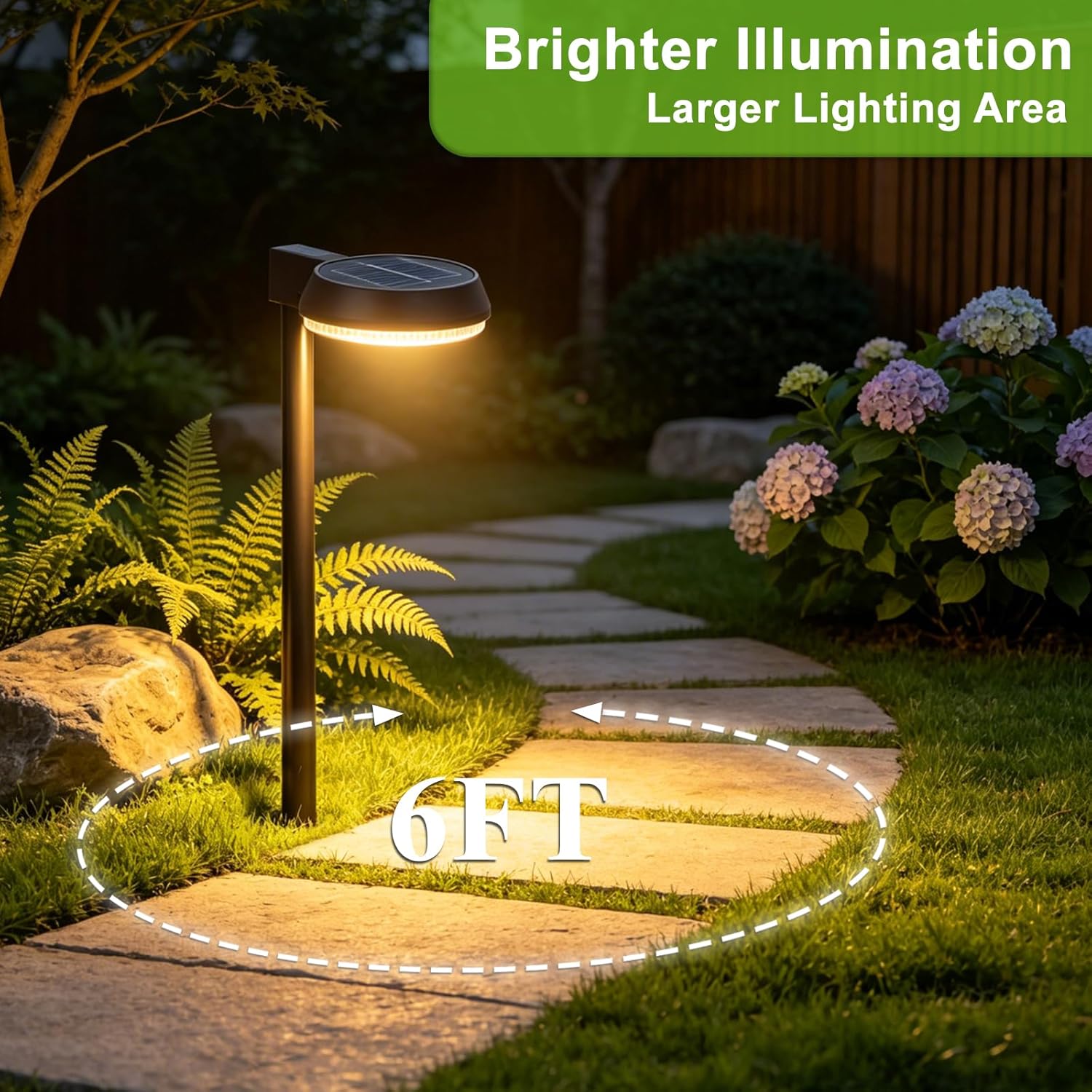Bright Solar Pathway Lights Outdoor,Dusk to Dawn Solar Driveway Lights,Good Battery Life Yard Light for Walkway Lawn Sidewalk Outside Garden