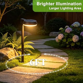 Bright Solar Pathway Lights Outdoor,Dusk to Dawn Solar Driveway Lights,Good Battery Life Yard Light for Walkway Lawn Sidewalk Outside Garden