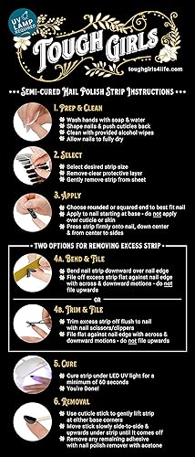 Miniatura 5 de TOUGH GIRLS 22 tiras de esmalte de uñas de gel semicuradas, más brillantes, más gruesas, más fuertes, requiere uso de lámpara LED UV, incluye barra