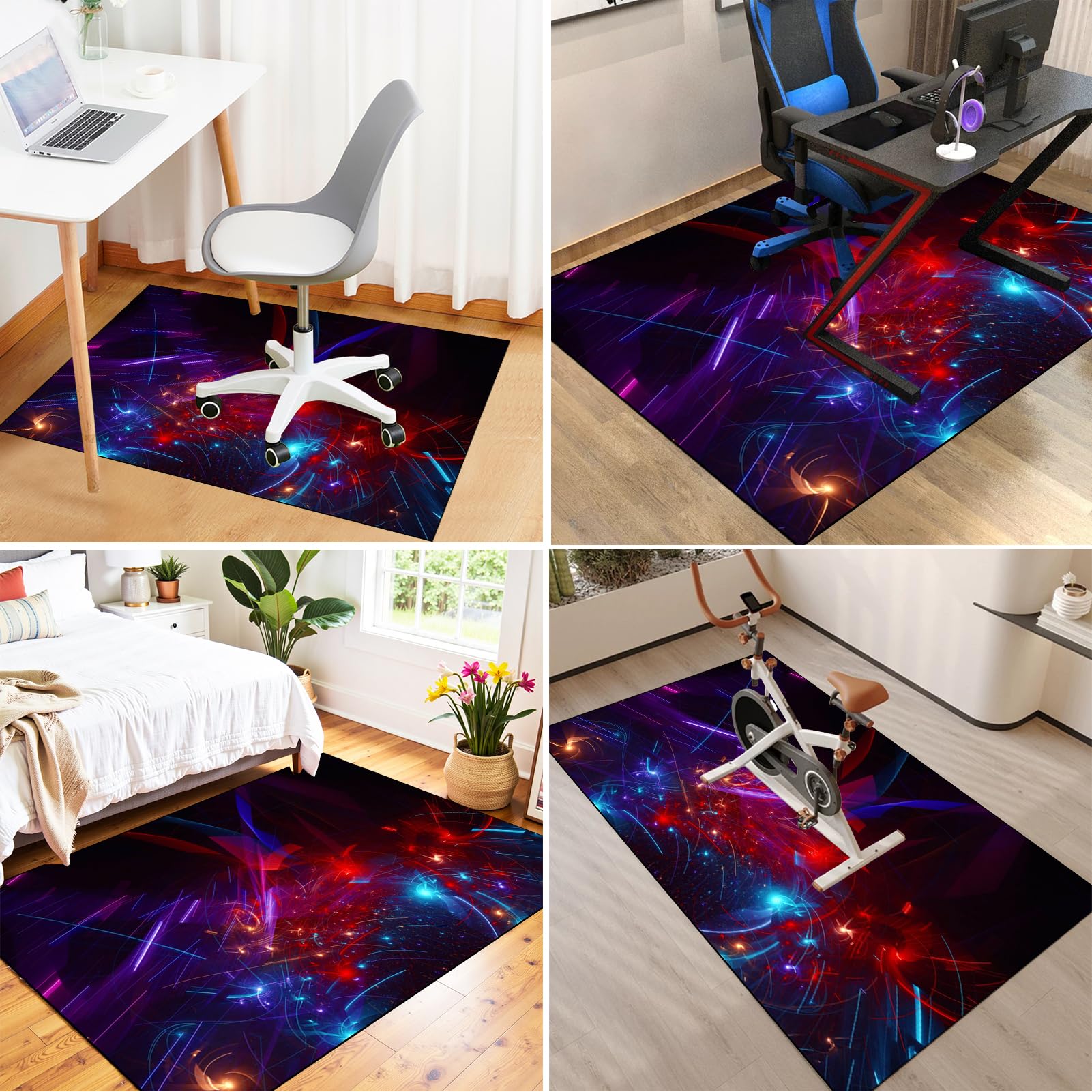 Gaming Bodenschutzmatte, Schreibtischstuhl Unterlage, Gaming Stuhlmatten, Bürostuhl Unterlage, Stuhlmatte für Hartholzböden, 70 x 100 cm Bodenschutzmatte Teppich Unterlage-Kratzfest für Hartböden