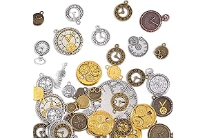 stino 100 G Vintage Antique Metal Charms for Jewelry Making, Bulk Silver & Gold
