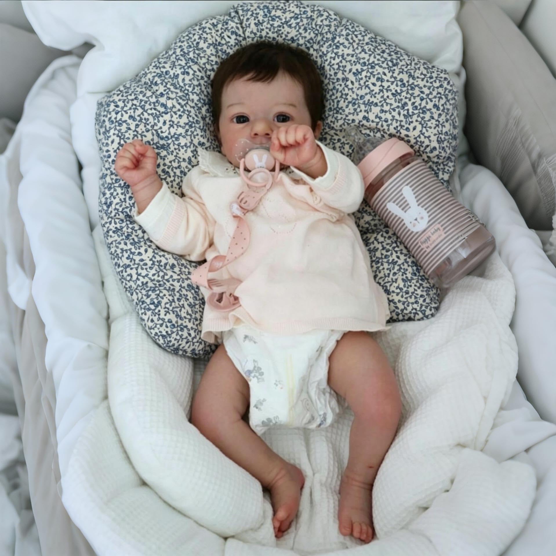 RXDOLL Realistyczne lalki Reborn Baby Dolls Girl Silicone Full Body Vinyl zakorzenione włosy realistyczne lalki noworodka, które wyglądają jak prawdziwe życie lalka bobas nadaje się do prania, zabawka