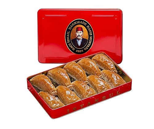 Hafiz Mustafa 1864 Istanbul Baklava - Caja de pastelería - Bocadillos de postre de Baklava horneados hechos de hojas de masa filo fresca, pistacho,